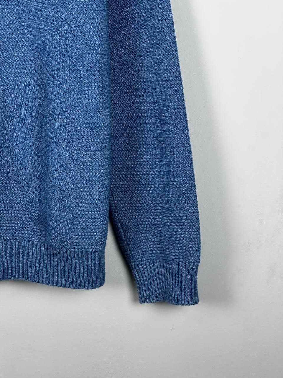 Mr P. Mr. P Blue Heavyweignt Knitted Casual Pullover Sweater Size US XL / EU 56 / 4 - 4 Thumbnail