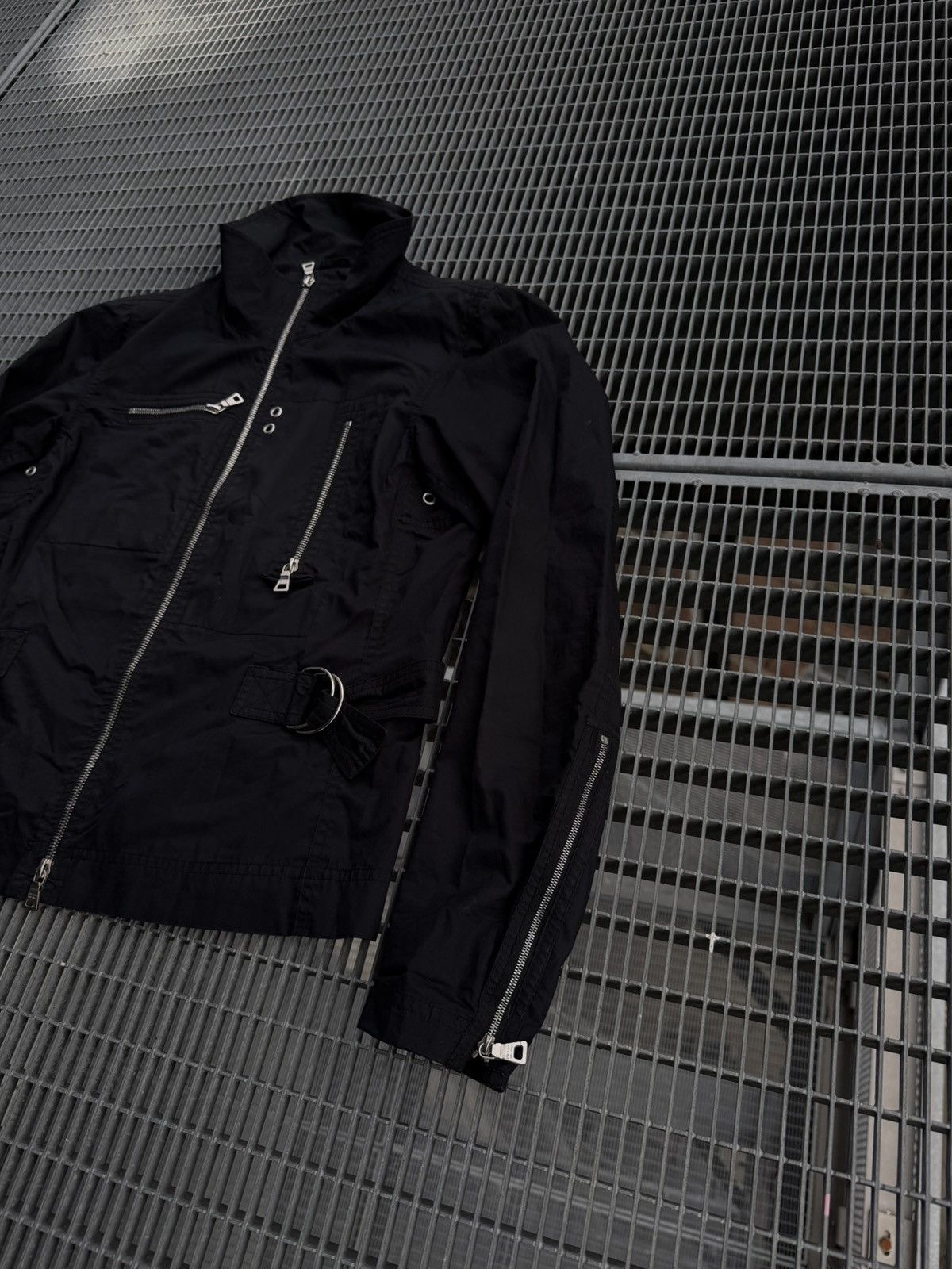 Prada Vintage 00s Prada Nylon Biker Jacket Size US S / EU 44-46 / 1 - 3 Thumbnail