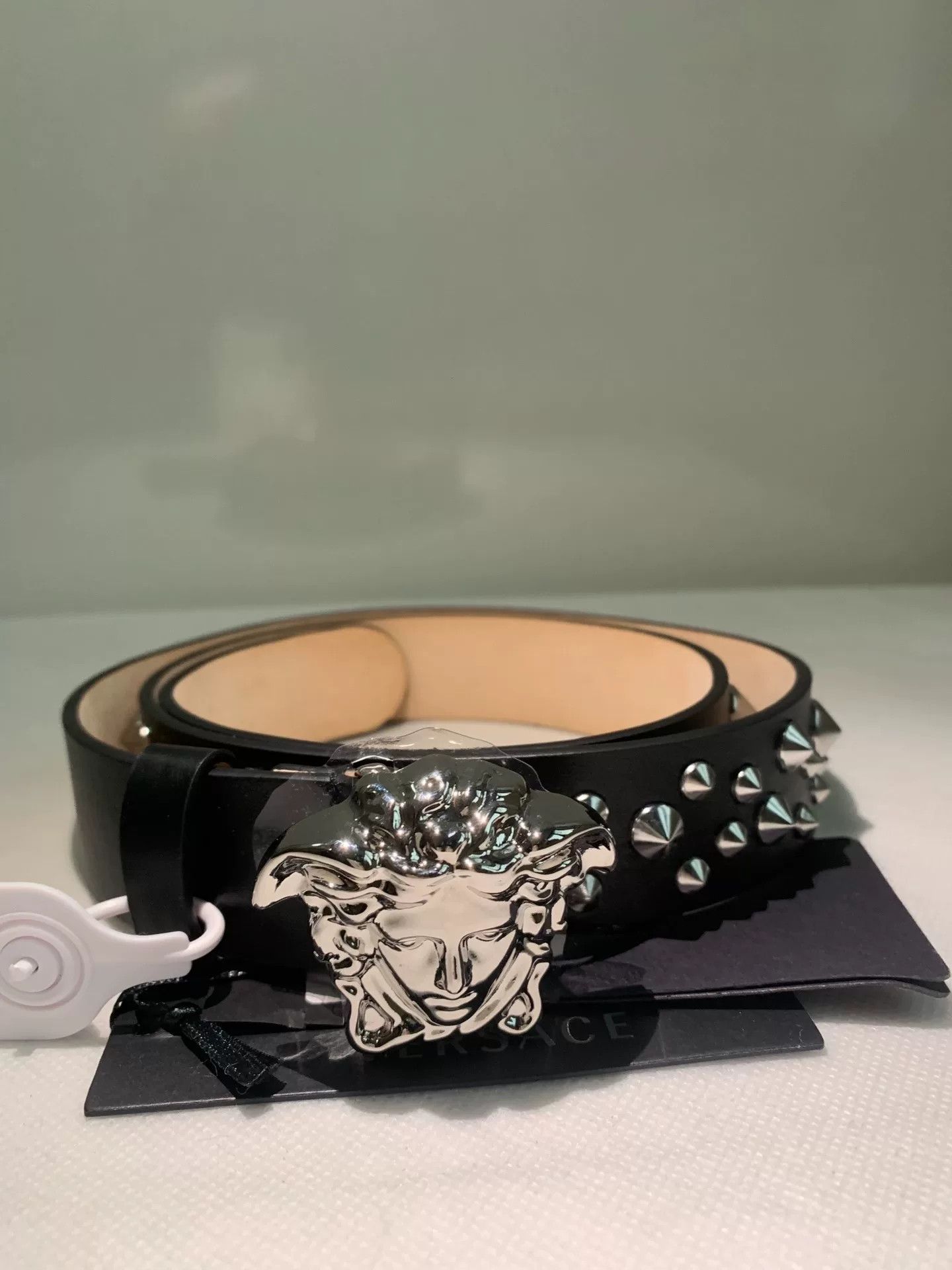 Versace Versace Unisex Belt Medusa Logo Rivet Size ONE SIZE - 1 Thumbnail