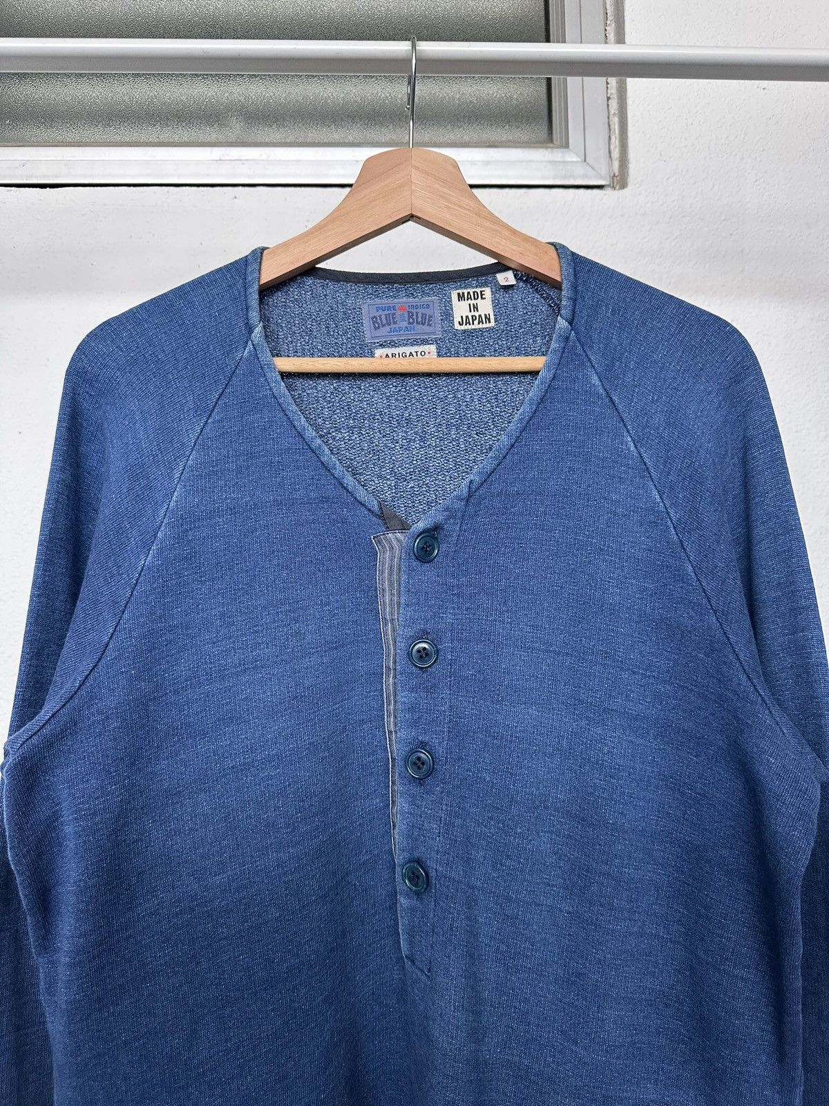 Blue Blue Japan 2000's BLUE BLUE Arigato indigo dyed sweater Size US L / EU 52-54 / 3 - 8 Thumbnail