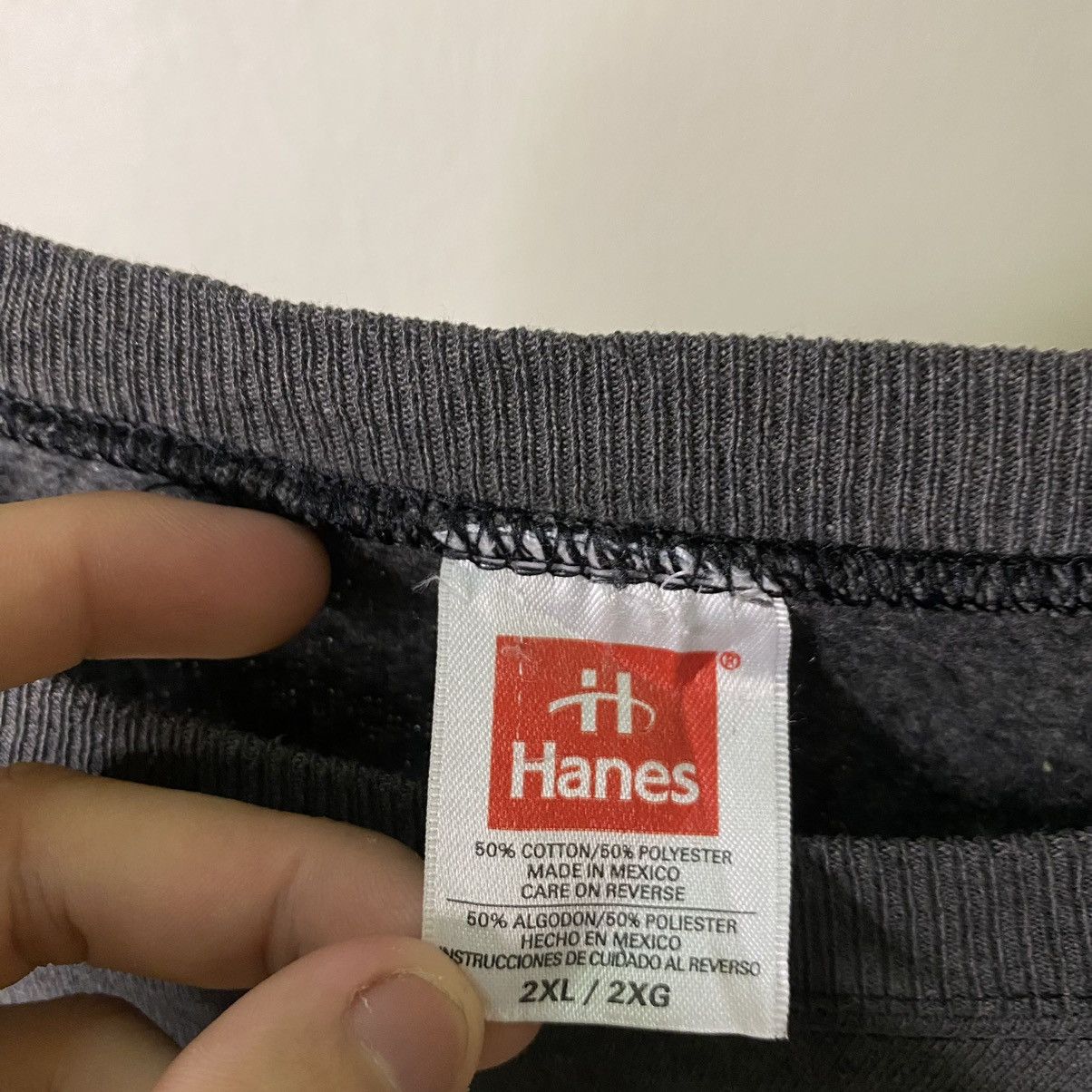 Hanes × Vintage Vintage 2000s Hanes Dark Grey Blank Sweatshirt 2XL Size US XXL / EU 58 / 5 - 3 Thumbnail