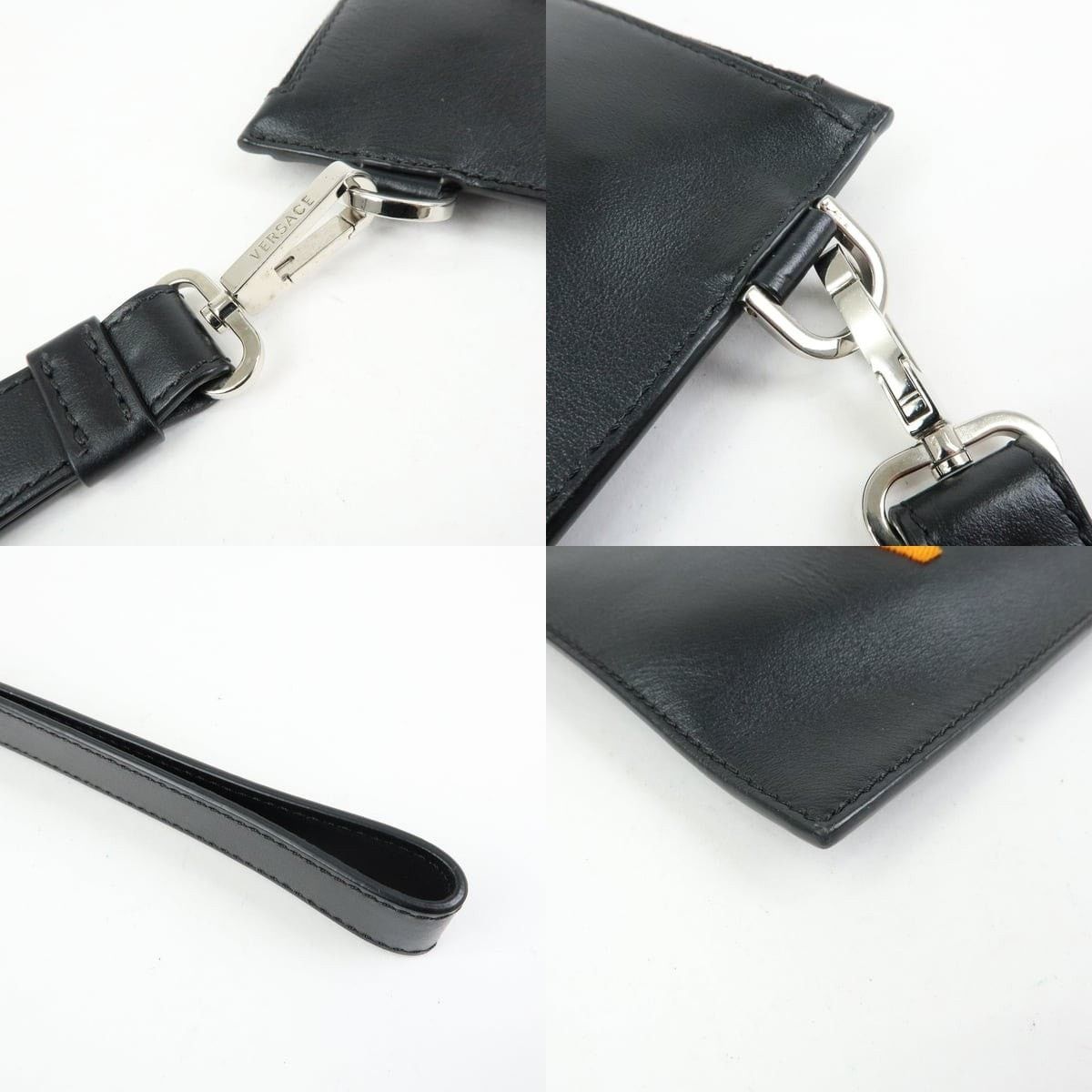 Versace Versace Logo Heart Leather Clutch Black Size ONE SIZE - 4 Thumbnail