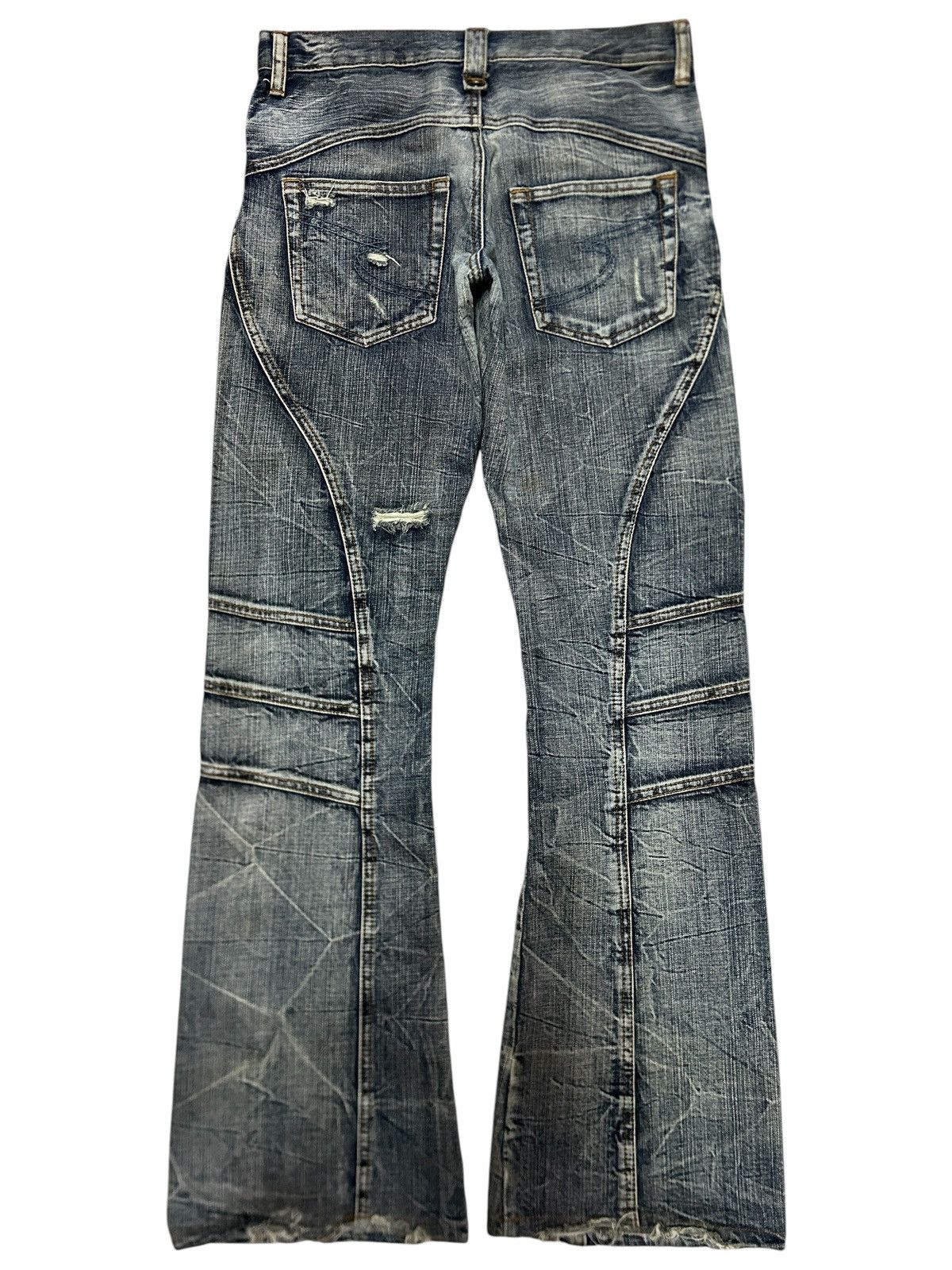semanticdesign Vintage Semantic Design Clawmark Distressed Flare Jeans Size US 31 - 7 Thumbnail