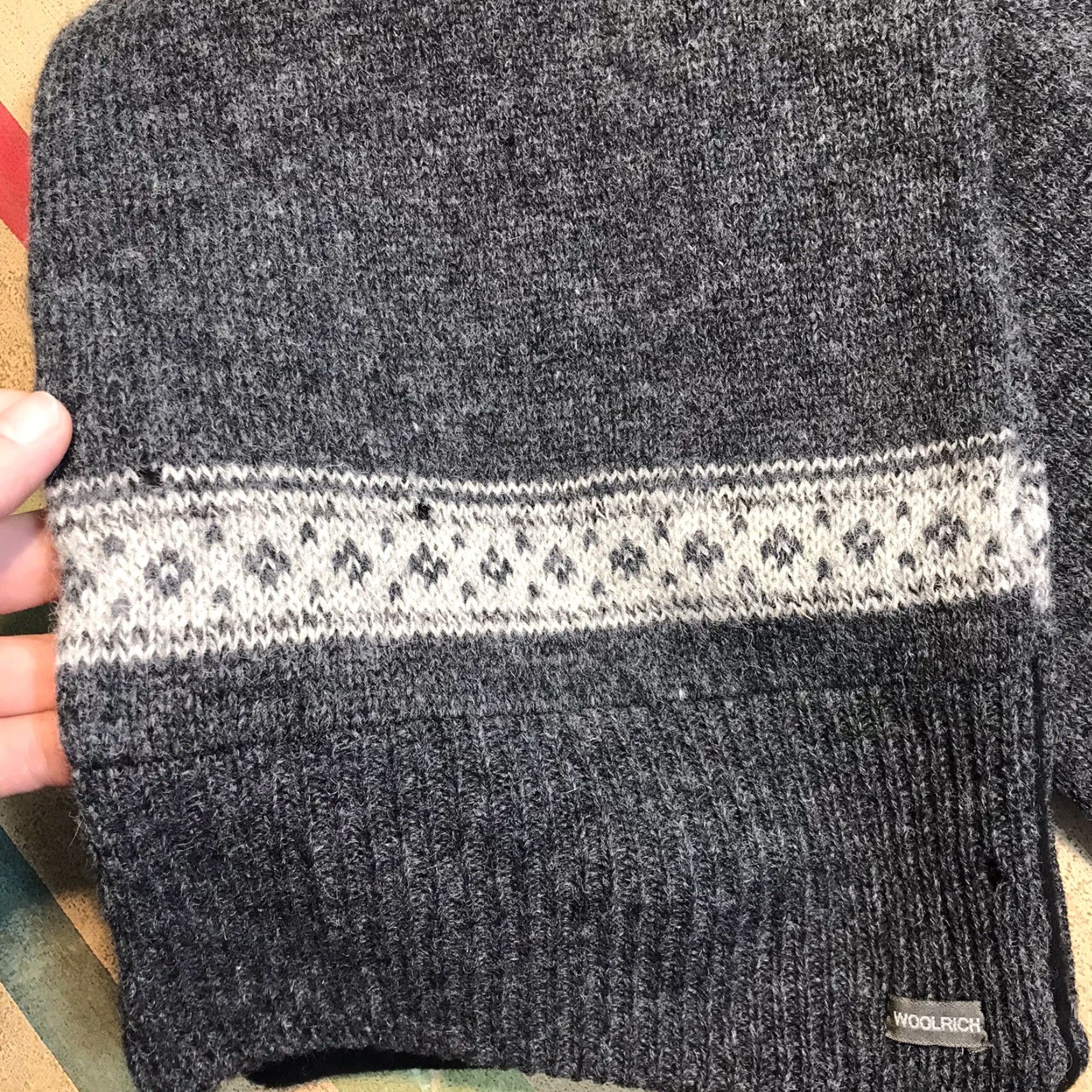 Vintage Woolrich Scarf Shetland Wool Gray Women Wool Rich Scarf Bohemian Classic Preppy American Size ONE SIZE - 2 Thumbnail