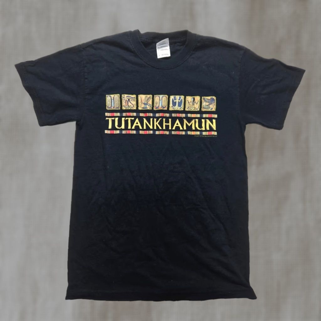 Gildan VINTAGE King Tutankhamun T-Shirt Shirt Adult Small Black 100% Cotton Pharaoh Egypt Graphic Tee Mens Size US S / EU 44-46 / 1 - 1 Thumbnail