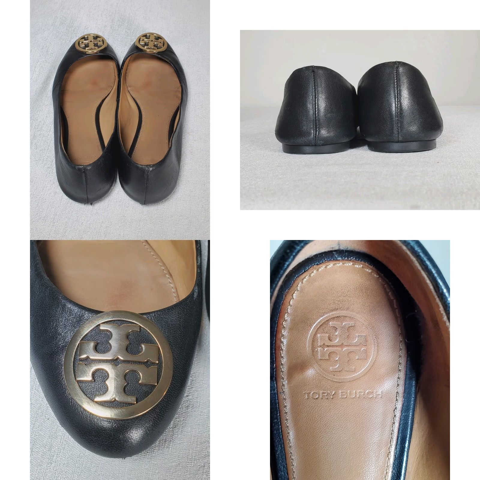 Tory Burch Tory Burch Benton 2 Ballet Flat Black Napa Leather Gold Logo Women's US 8.5 Size US 9 / IT 39 - 8 Thumbnail