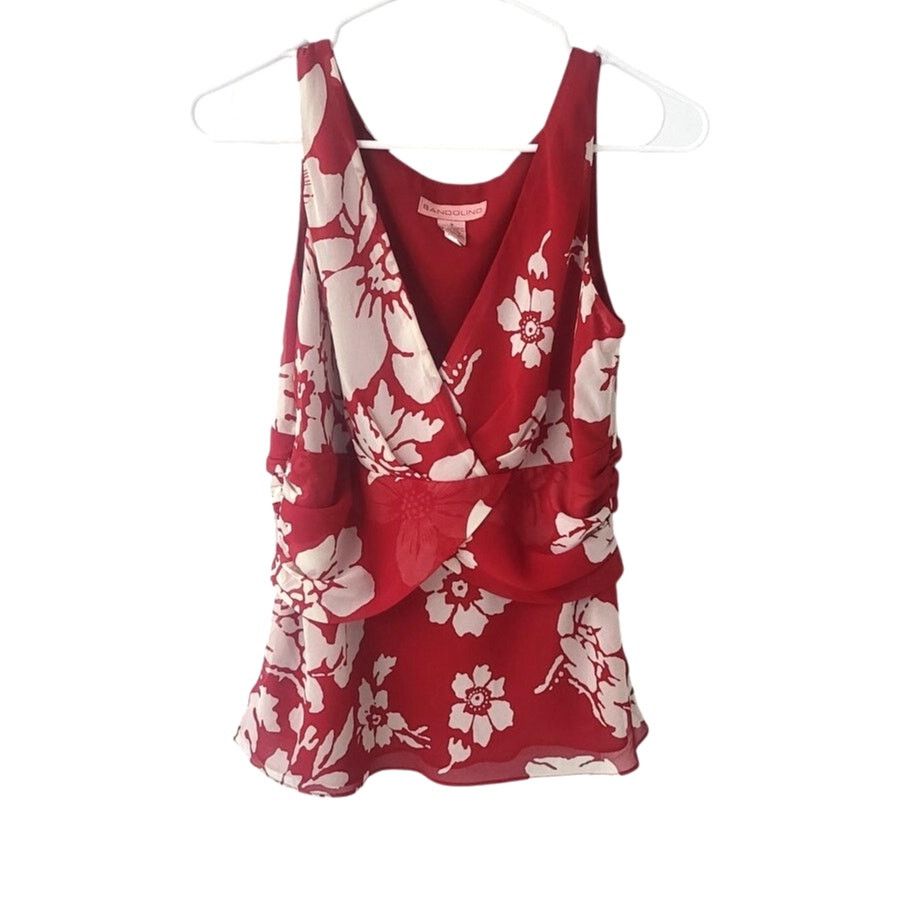 Other Bandolino Red and White Floral Sleeveless Blouse - Sz 8 Size M / US 6-8 / IT 42-44 - 1 Thumbnail