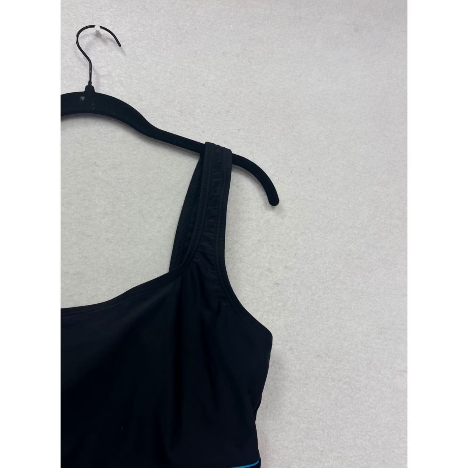 Speedo Speedo Tankini Swim Top Unisex Adults Size 10 Black Blue Stripe Nylon Spandex Size L / US 10 / IT 46 - 4 Thumbnail