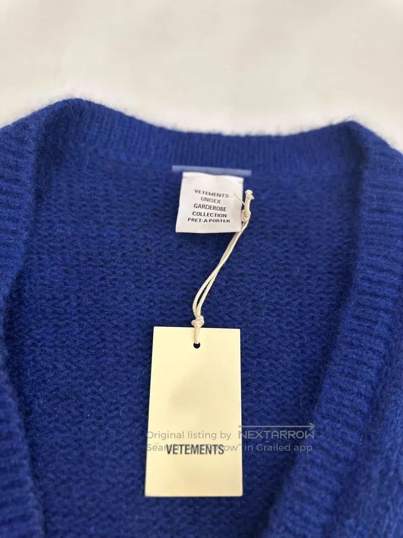 Vetements Vetements Blue Cardigan with Jewel Embellishments Size US M / EU 48-50 / 2 - 2 Thumbnail