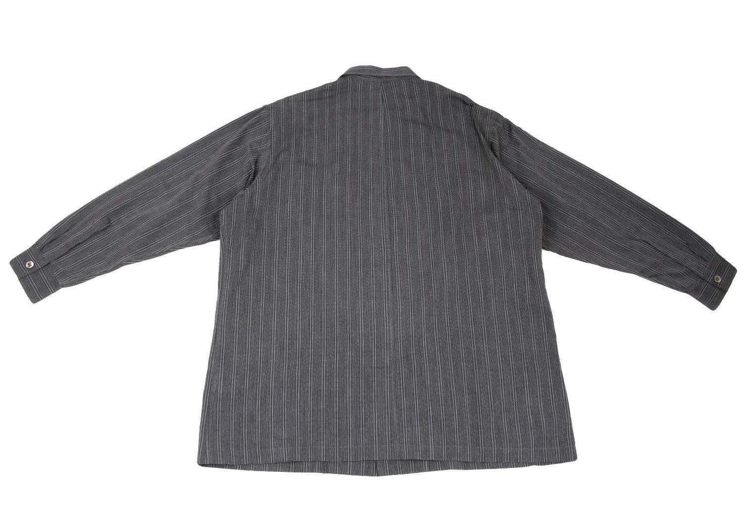 Jean Paul Gaultier Gray Stripe Patch Pocket Long Sleeve Open Collar Shirt M Size US M / EU 48-50 / 2 - 11 Thumbnail