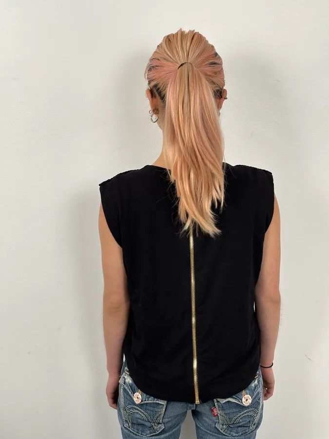 Balmain 2015 Balmain H&M Black Gold-Stud Tank Top Size S / US 4 / IT 40 - 4 Thumbnail