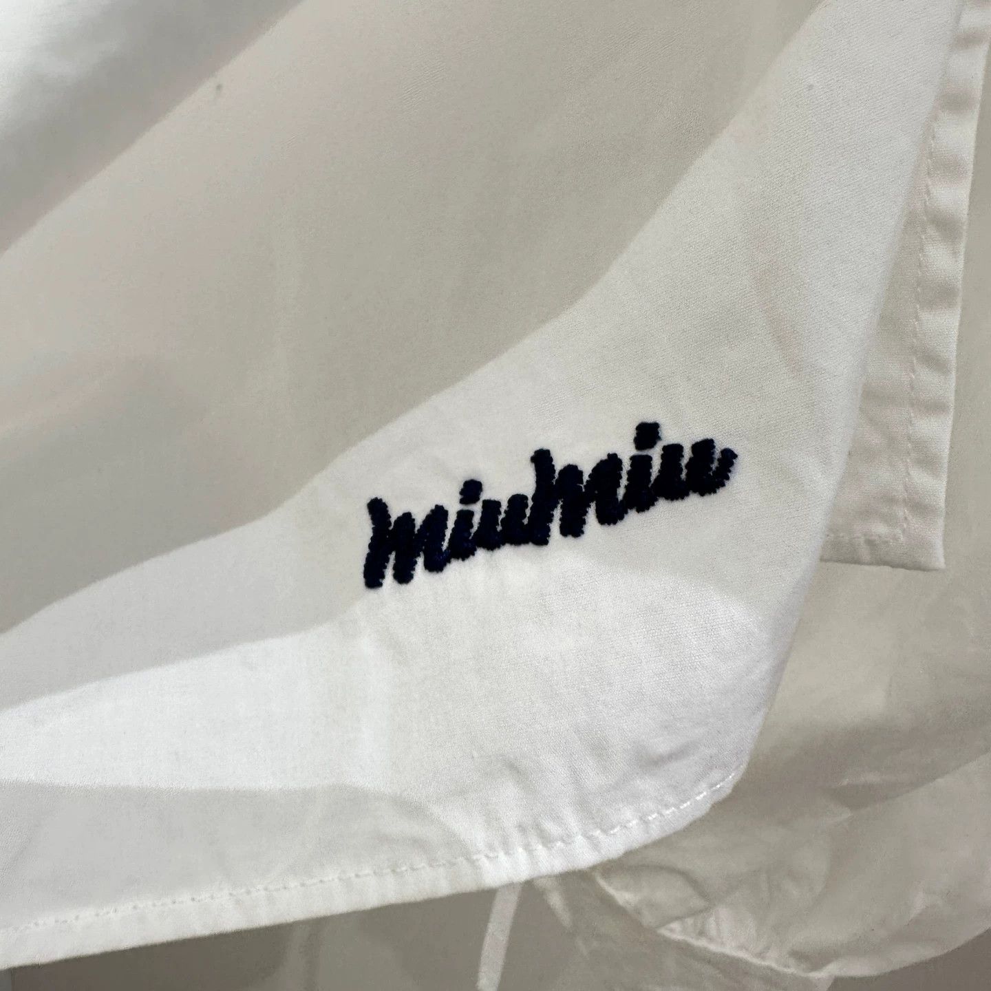 Miu Miu MiuMiu mar83 slogan-embro one-shoulder longsleeve 36 cotton Size XS / US 0-2 / IT 36-38 - 6 Thumbnail
