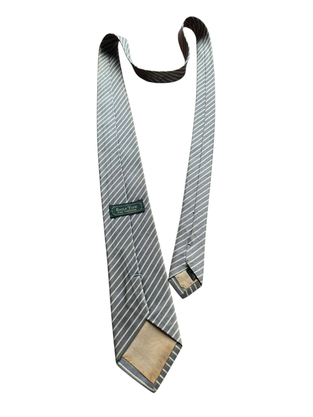 Other EAGLE TONE Vintage Gray Silk Stripe Tie Size ONE SIZE - 6 Thumbnail