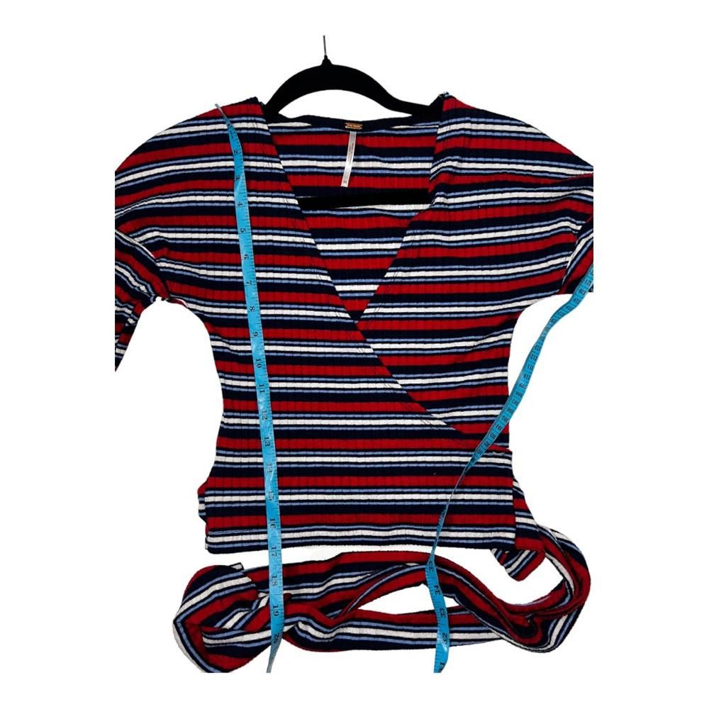 Free People Free People l Always With Me Striped Ribbed Faux Wrap Top XS Size XS / US 0-2 / IT 36-38 - 4 Thumbnail