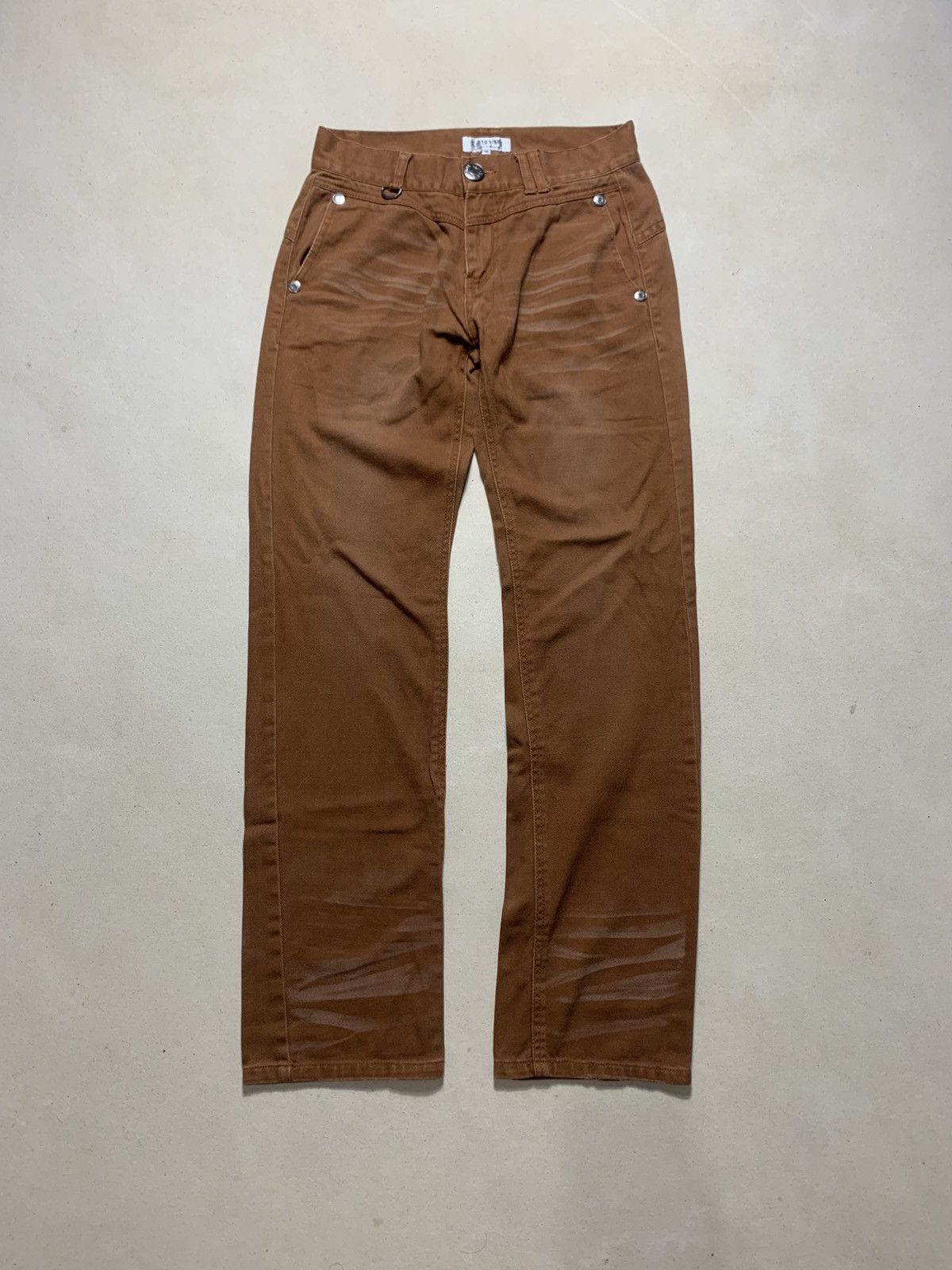 LOWBOX Japanese Lowbox Fadded Buckle Back Denim Size US 30 / EU 46 - 1 Thumbnail