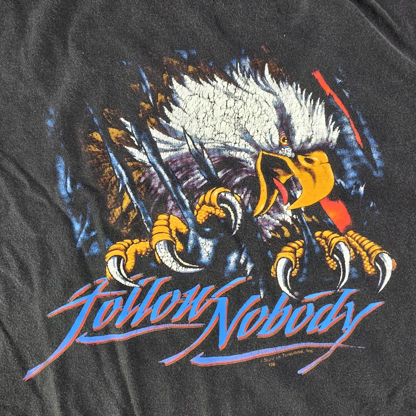 Vintage VINTAGE Sturgis Shirt Mens Large Black American Thunder Eagle Follow Nobody 90s Biker Shirt Size US L / EU 52-54 / 3 - 4 Thumbnail