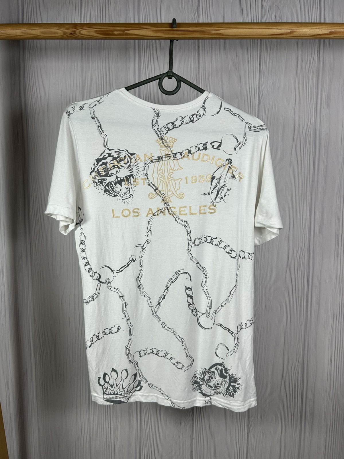 Christian Audigier Christian Audigier Ed Hardy Tiger Tattoo White T-shirt Sz S Size US S / EU 44-46 / 1 - 2 Thumbnail