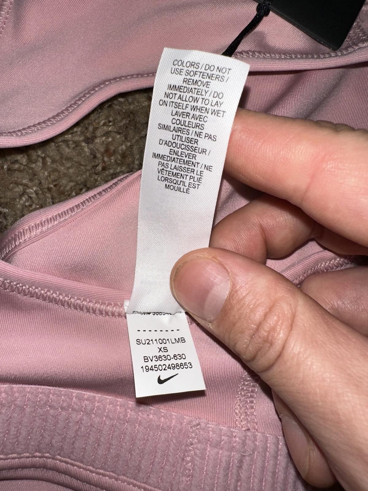 Nike Nike Pro Swoosh Pink Medium Support Bra Women's (Non PAD) Size ONE SIZE - 7 Thumbnail