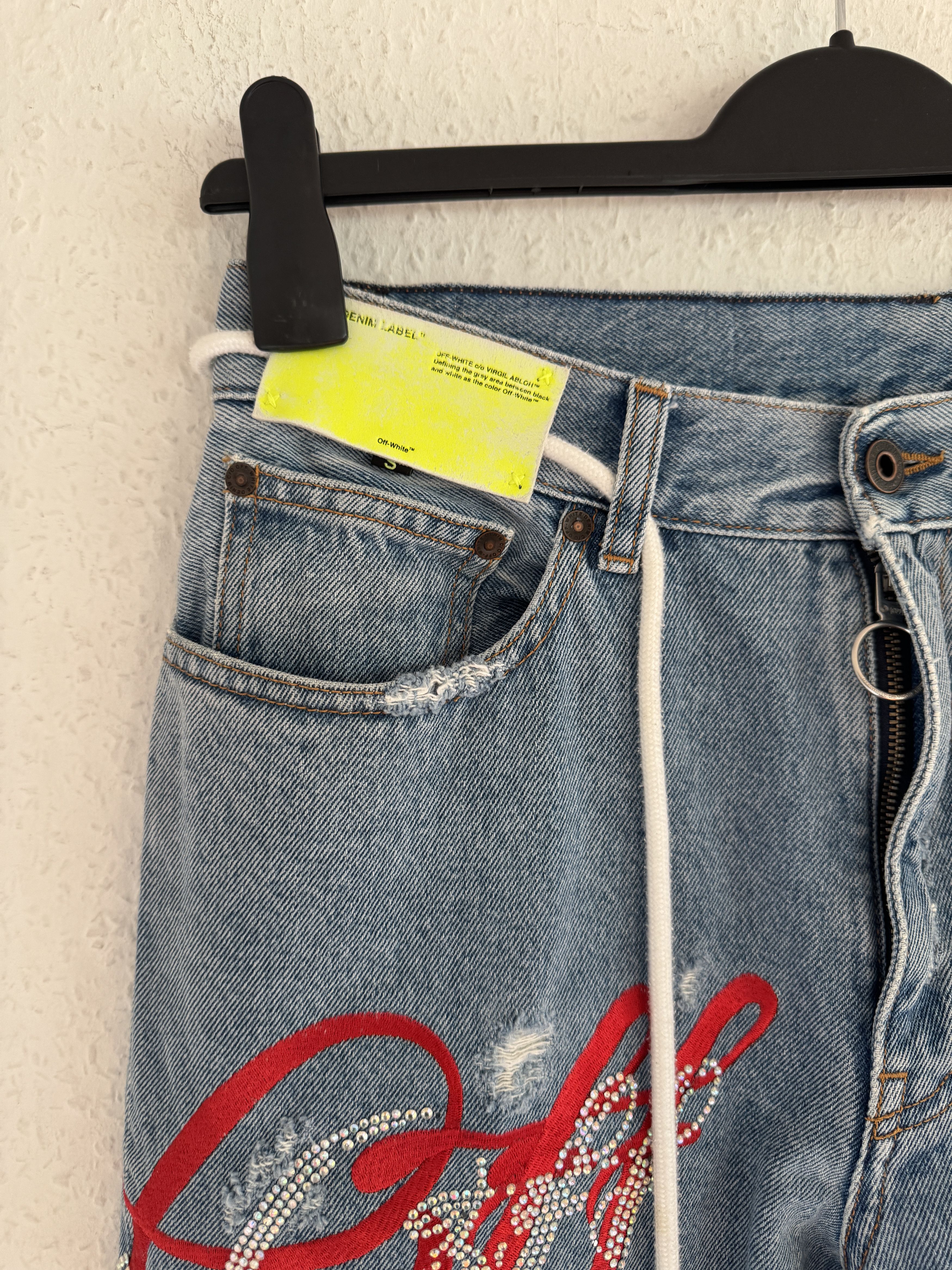 Off-White Rainbow crystal graffiti jeans Size US 32 / EU 48 - 5 Thumbnail