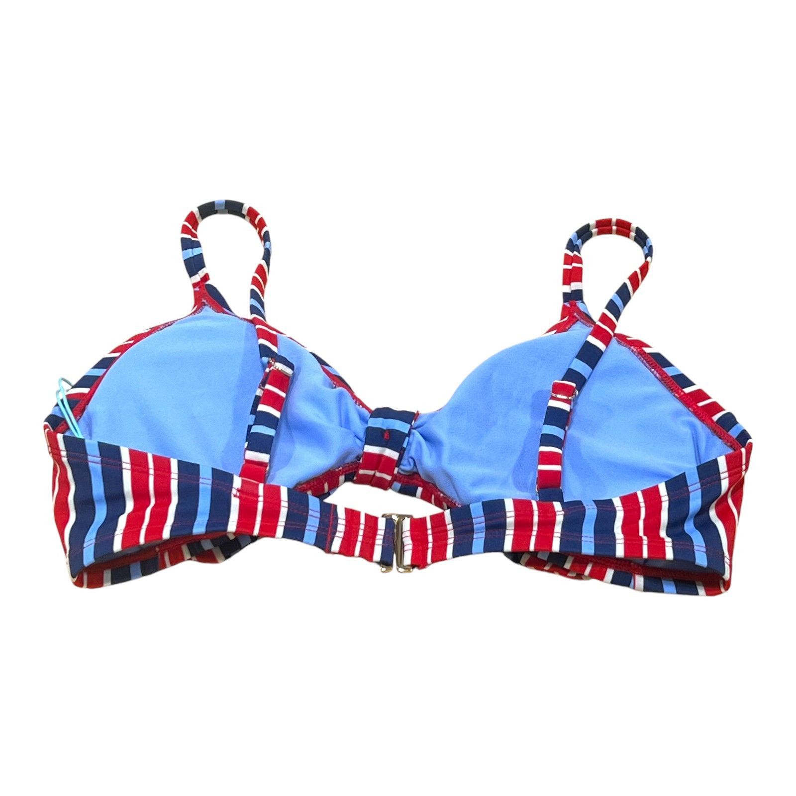 Other Kona Sol - Women's Striped Tie-Front Bralette Bikini Top - M Size ONE SIZE - 6 Thumbnail