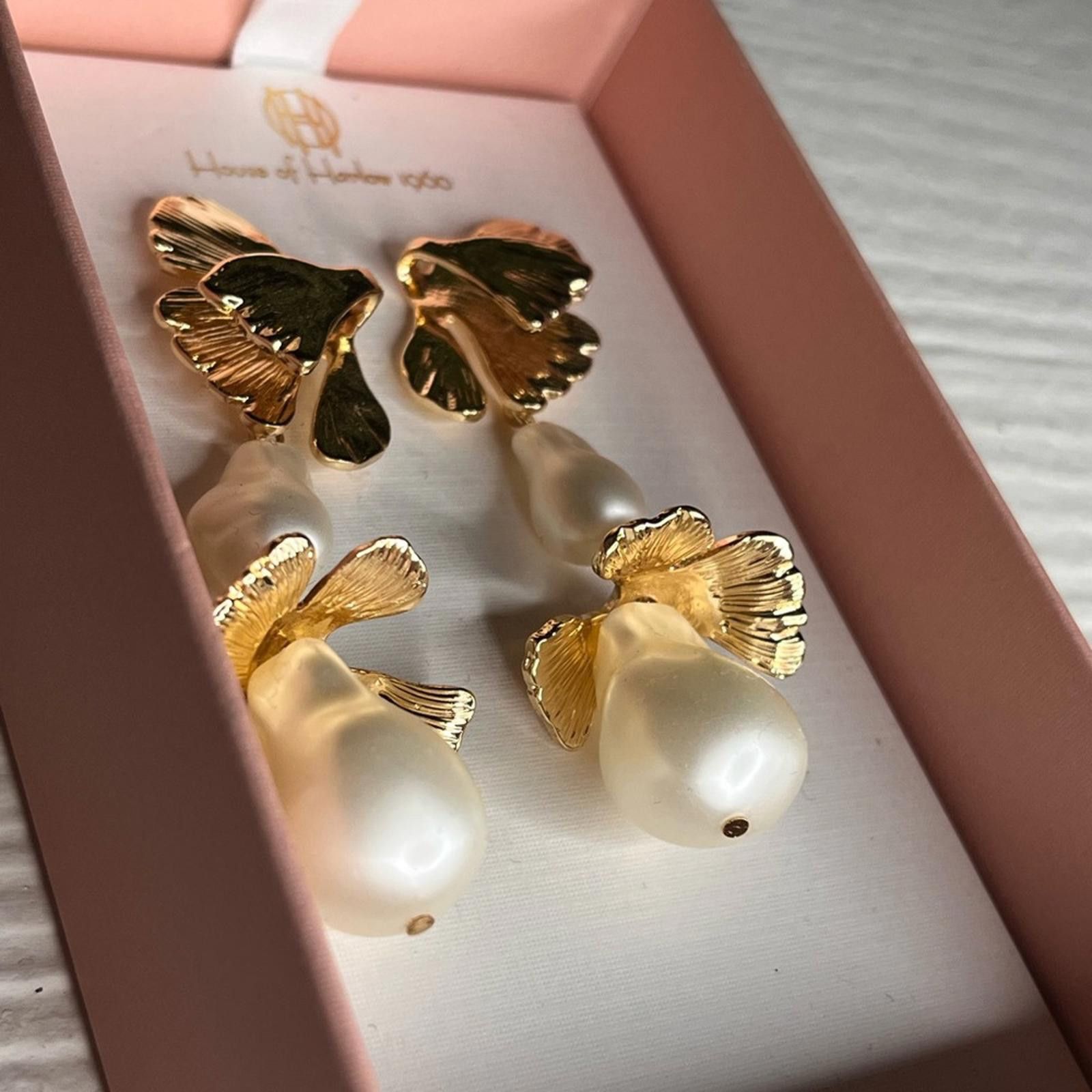House of Harlow House of Harlow 1960 Gold Leaf Dangle Stud Earrings Size ONE SIZE - 3 Thumbnail