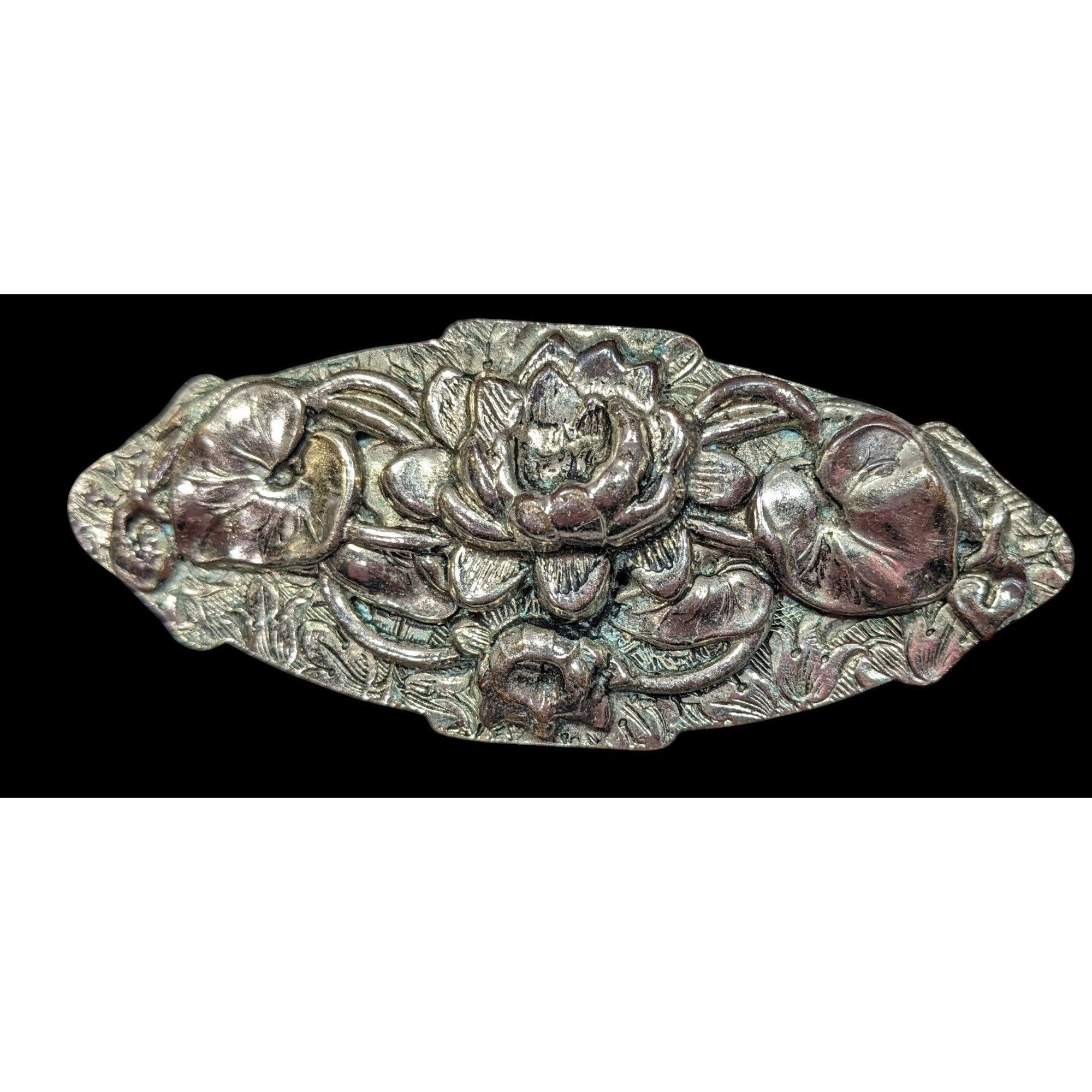 Other Vintage Floral Repousse Silver Tone Brooch Size ONE SIZE - 1 Thumbnail