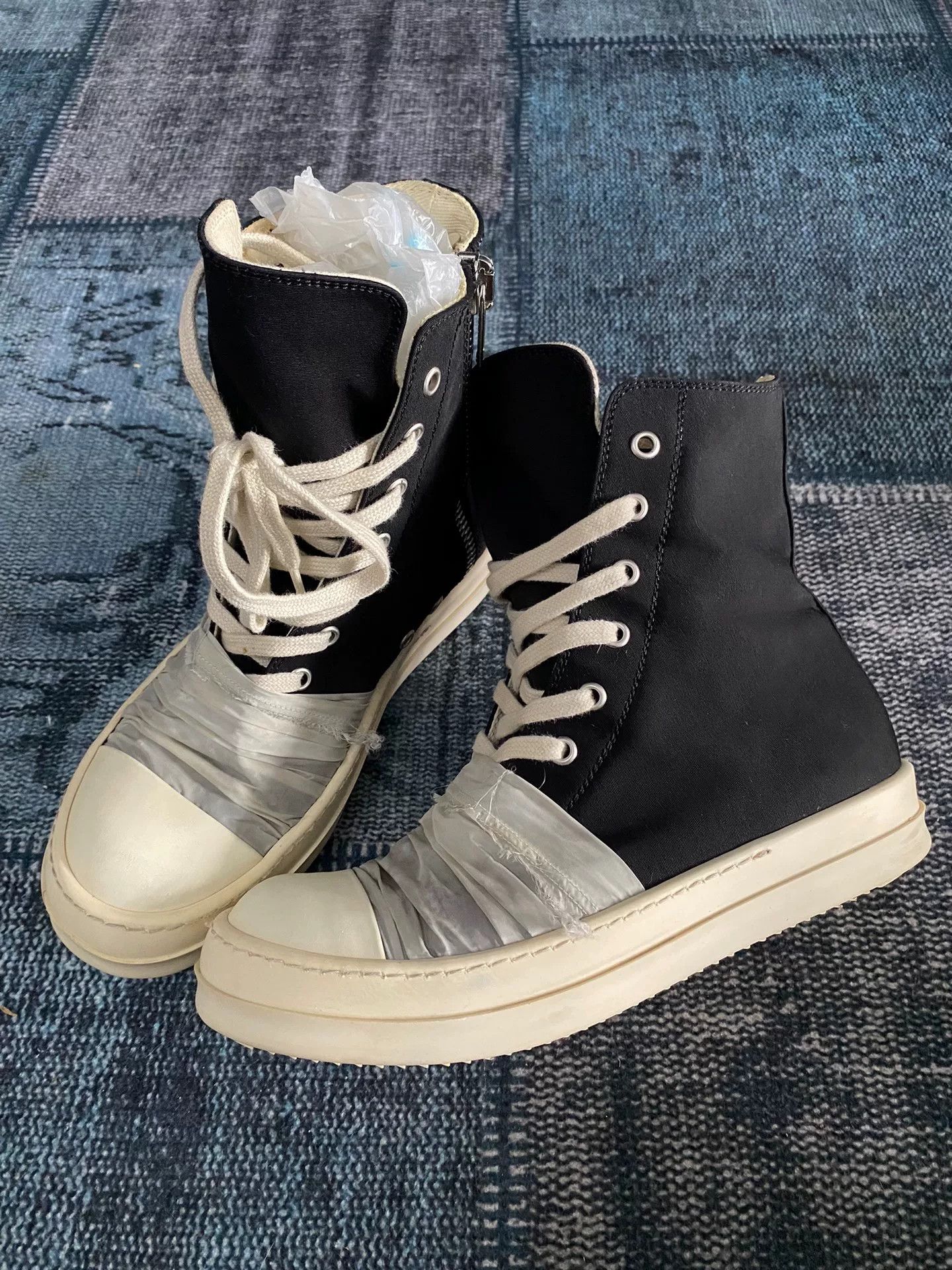 Rick Owens Rick Owens White Hitop Sneakers 37 Women Size US 6.5 / IT 36.5 - 1 Thumbnail