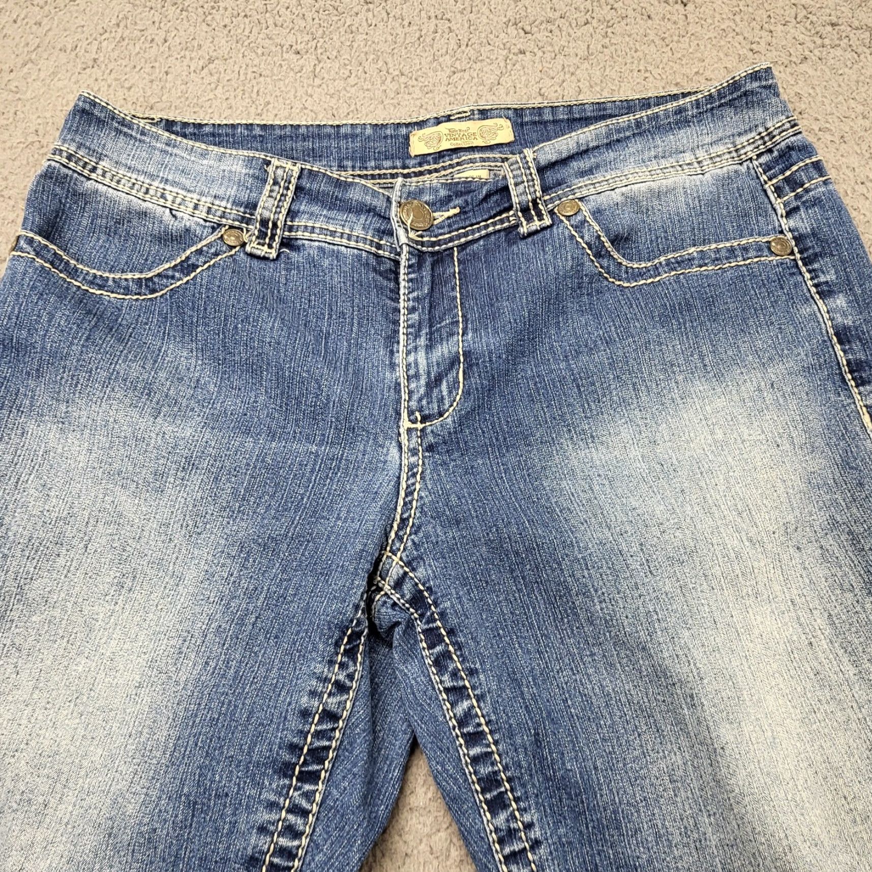 Vintage Nine West Vintage America Capri Women's Size 10/30 Blue Denim Stretch Jeans Size 32" / US 10 / IT 46 - 3 Thumbnail