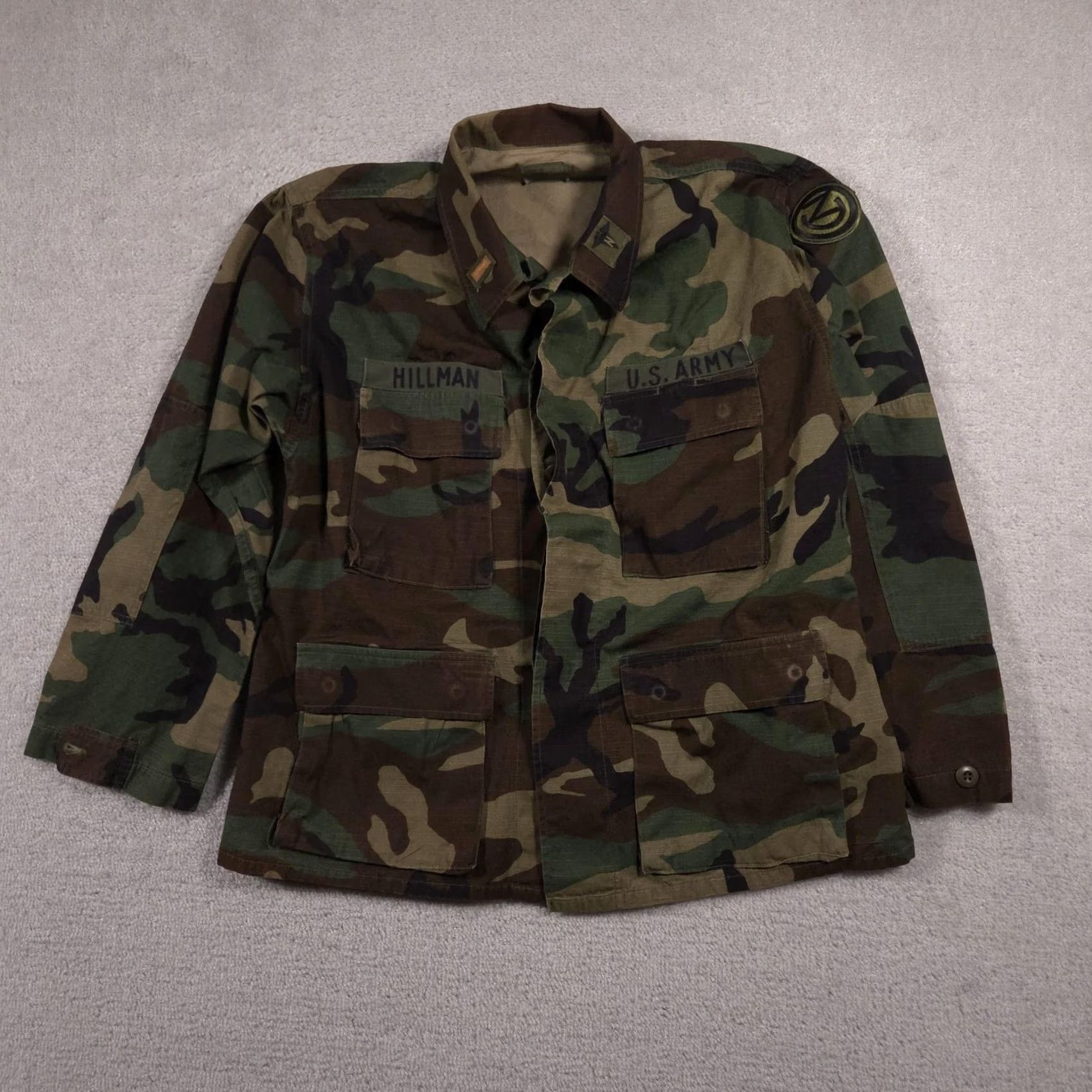 Vintage VINTAGE US Army Jacket Mens M Short Woodland Camo BDU Field Coat 80s Size US 31 - 2 Thumbnail