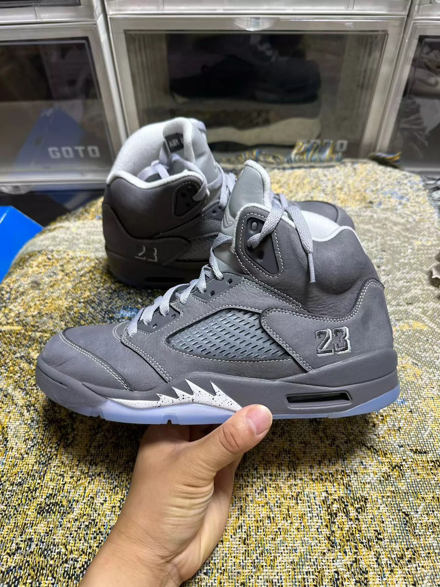 Nike Air Jordan 5 Retro Wolf Grey Mid Bball Men 43 Worn 1x Size US 10 / EU 43 - 3 Thumbnail