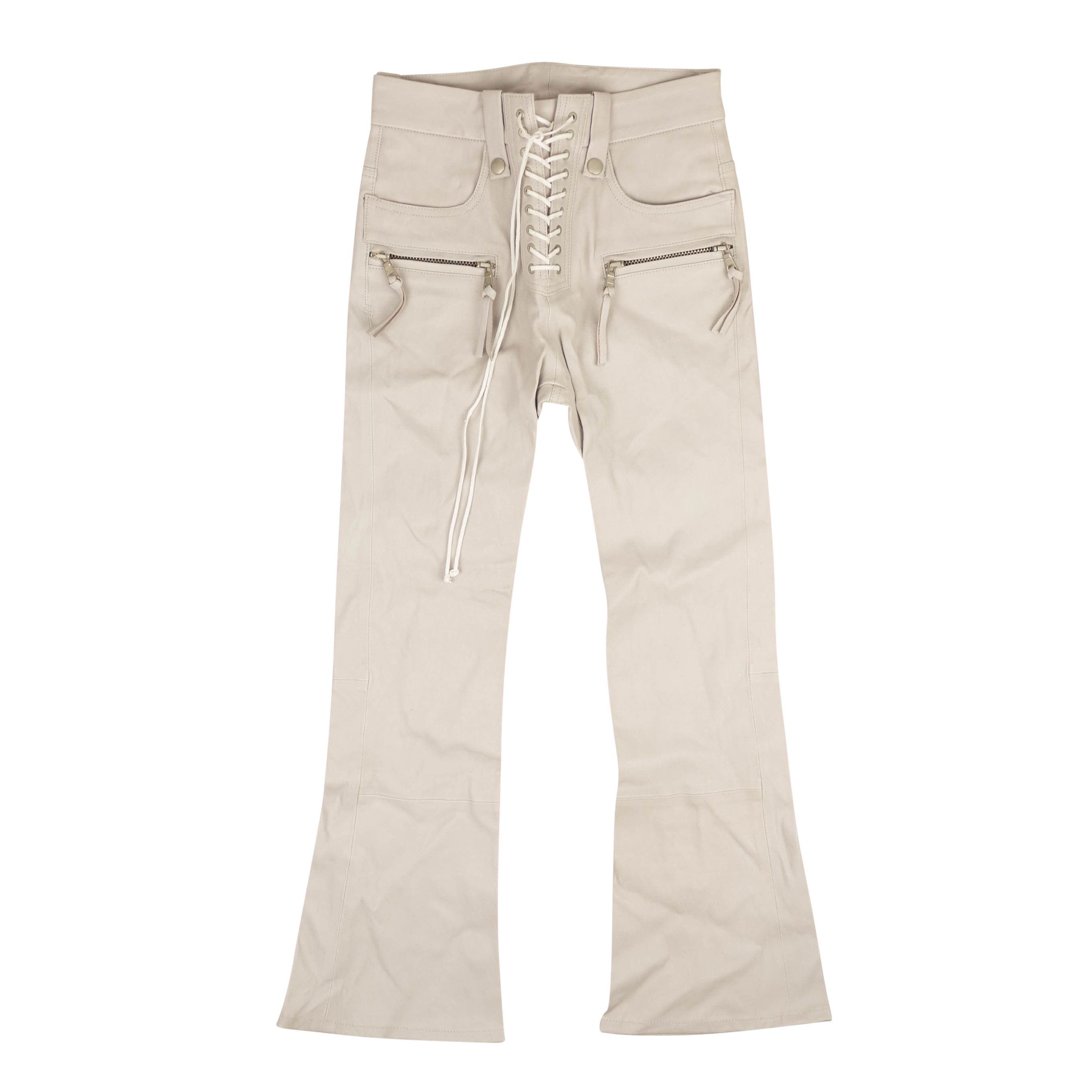 image of Unravel Project Tan Leather Lace Up Pants Size 26, Women's