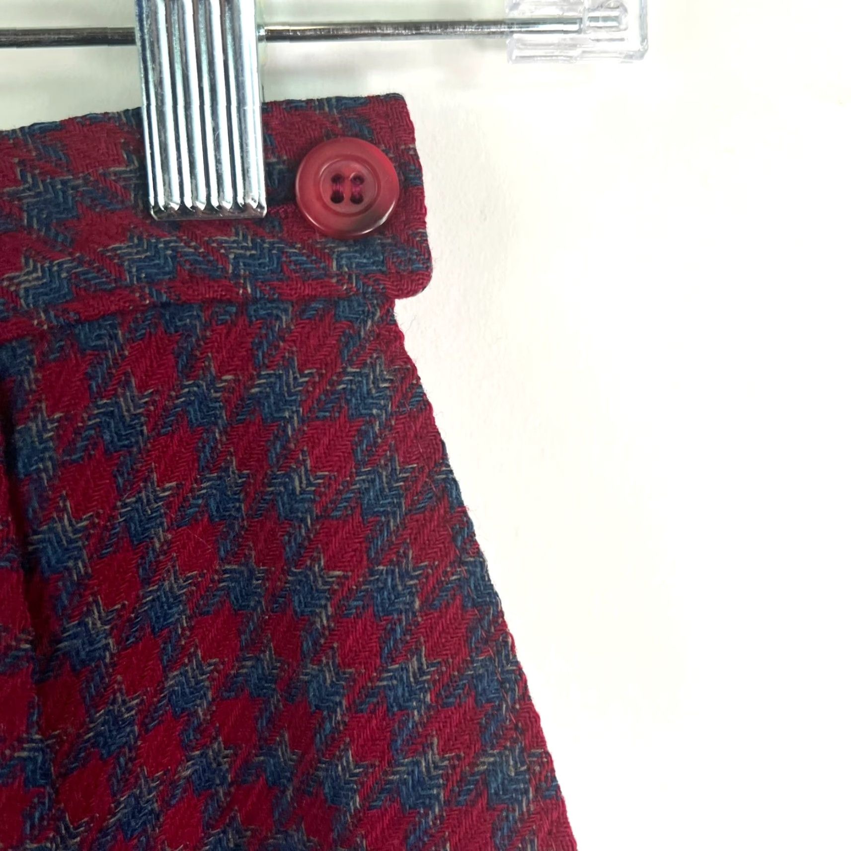 Pendleton VINTAGE Pendleton Wool Plaid A-Line Skirt Womens 4P Knee Length Red Blue 80s 90s Preppy Dry Clean Only Size 27" / US 4 / IT 40 - 4 Thumbnail
