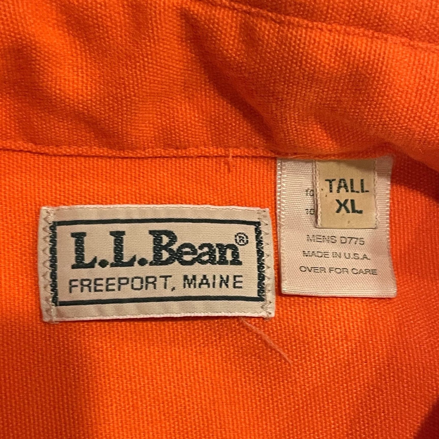 Vintage VINTAGE L.L. BEAN Blaze Orange Heavyweight Hunting Shirt Mens XLT Tall Button-Up Long Sleeve Size US XL / EU 56 / 4 - 4 Thumbnail