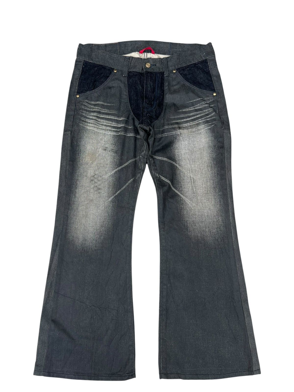 Edwin Vintage Y2K Edwin 503SS4 Waxed Denim Flare Westerner Jeans Size US 33 - 1 Thumbnail