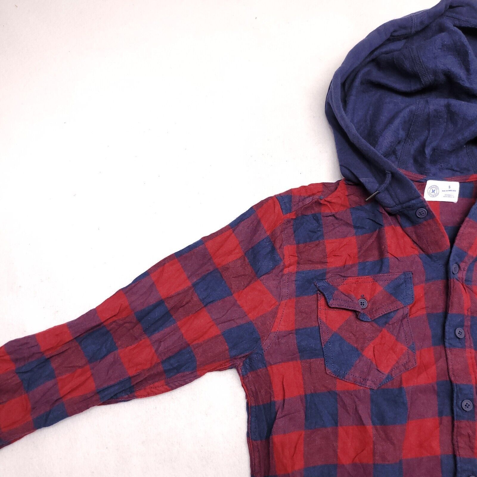 Hurley Hurley Casual Button Up Hoodie Mens Size Small S Red Plaid Size US S / EU 44-46 / 1 - 4 Thumbnail