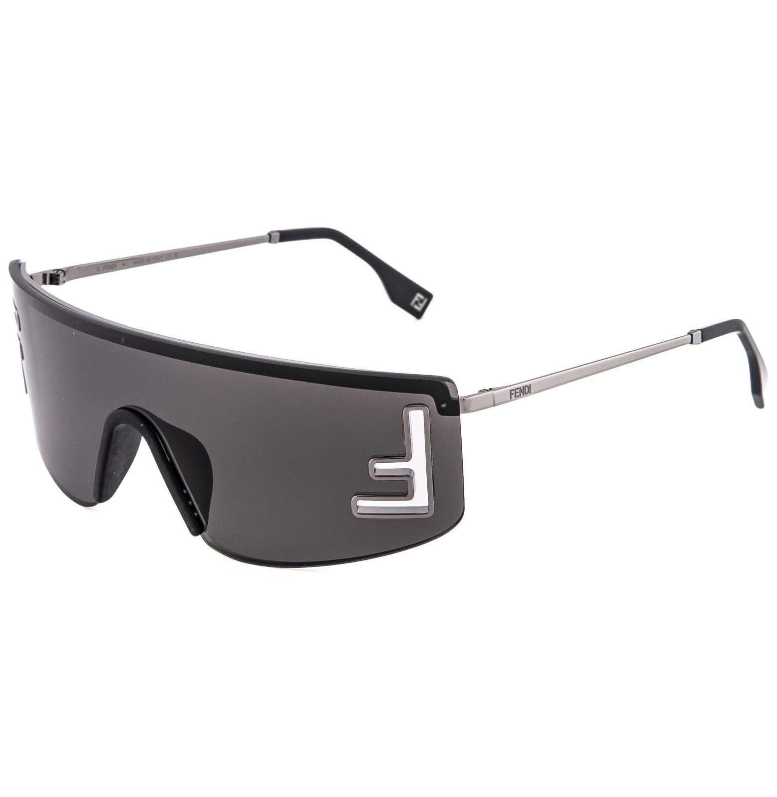 Fendi FENDI SPORT FE40168U Black Silver Logo Wrap Mask 40168 Size ONE SIZE - 5 Thumbnail