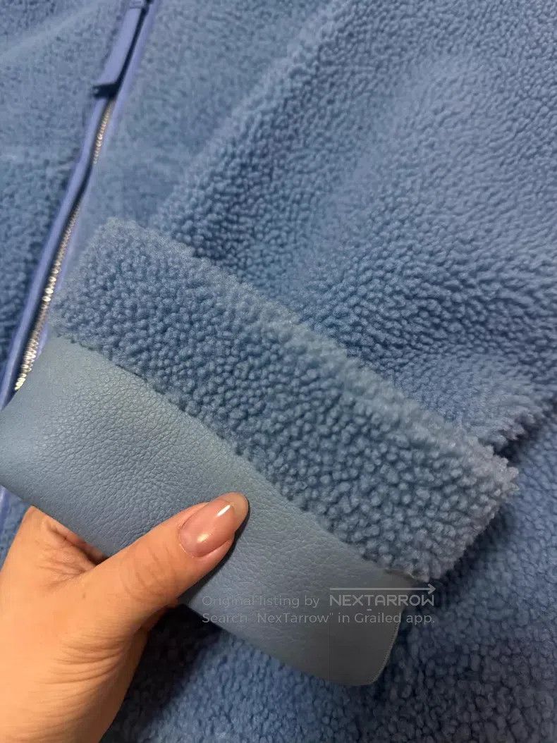 Loewe Loewe Fur and Leather Jacket, Blue Front Short Back Long Size XXS / US 00 / IT 34 - 2 Thumbnail