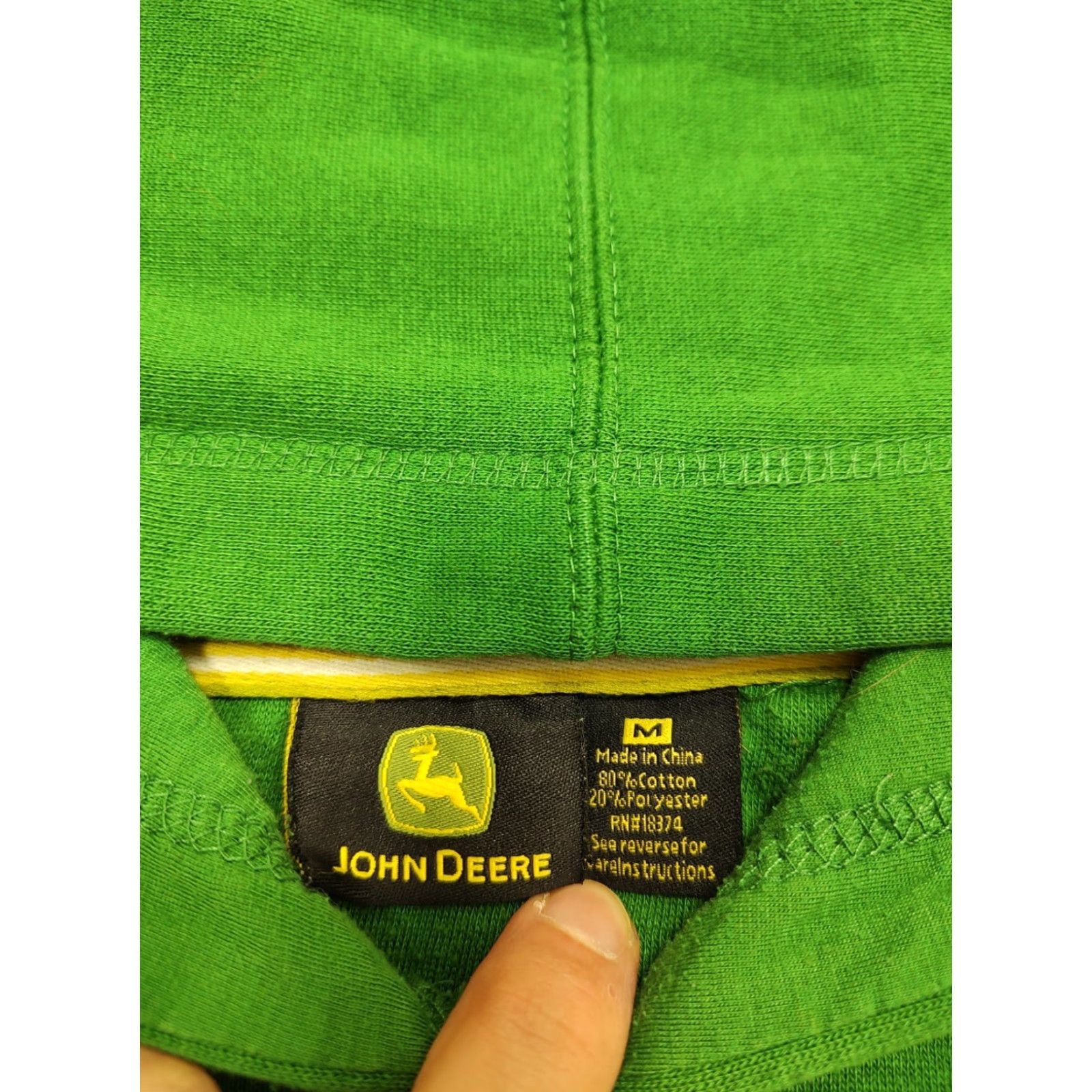 John Deere VINTAGE John Deere Hoodie Mens Country Boy Sweatshirt Green M Pullover Hooded Pockets Long Sleeve Distressed Size US M / EU 48-50 / 2 - 6 Thumbnail