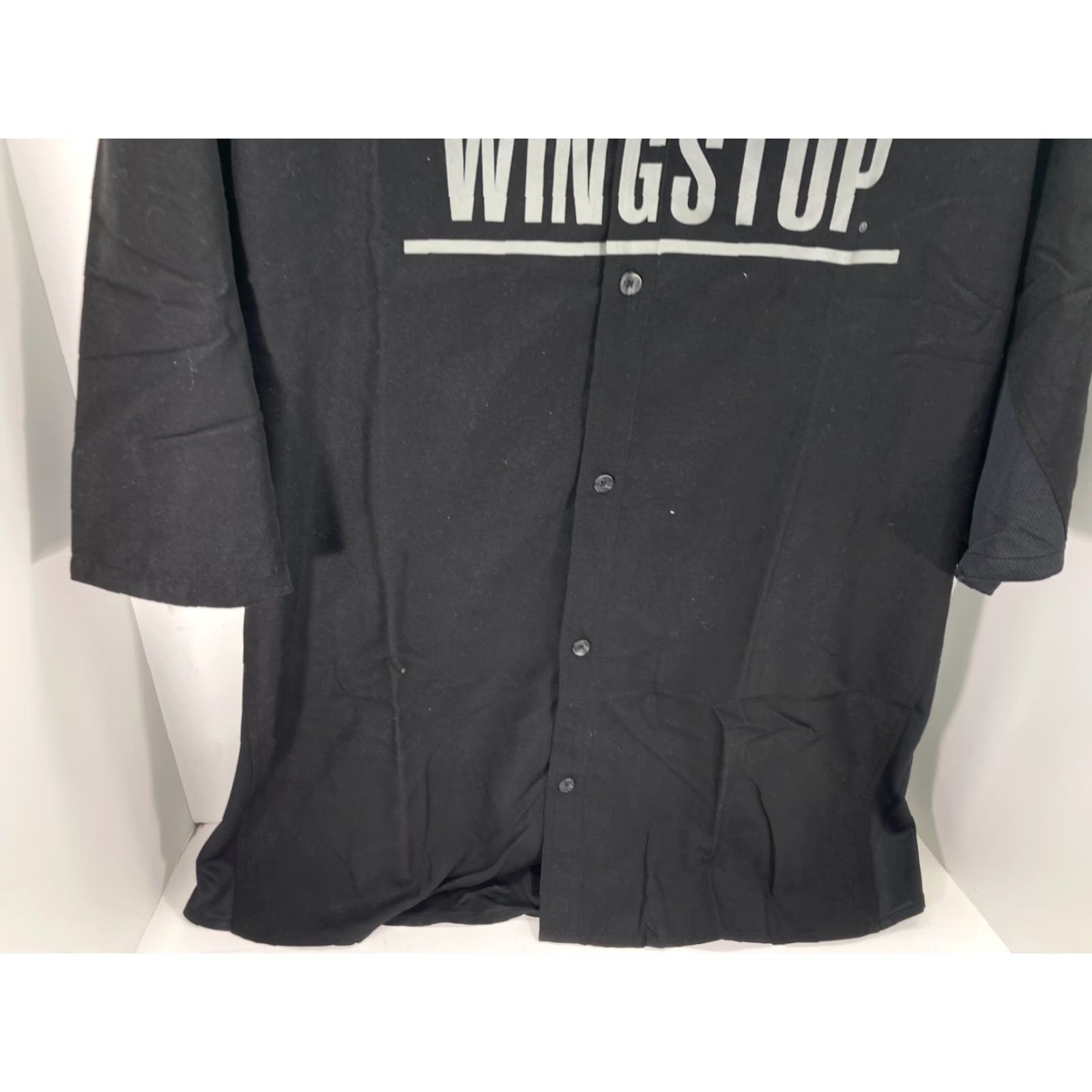Vintage Image Solutions Wingstop Button-Up Shirt Mens XL Black Short Sleeve Button-Up Shirt Men XL Black Solid Easy Care Pockets Classic, Outdoor Size US XL / EU 56 / 4 - 5 Thumbnail