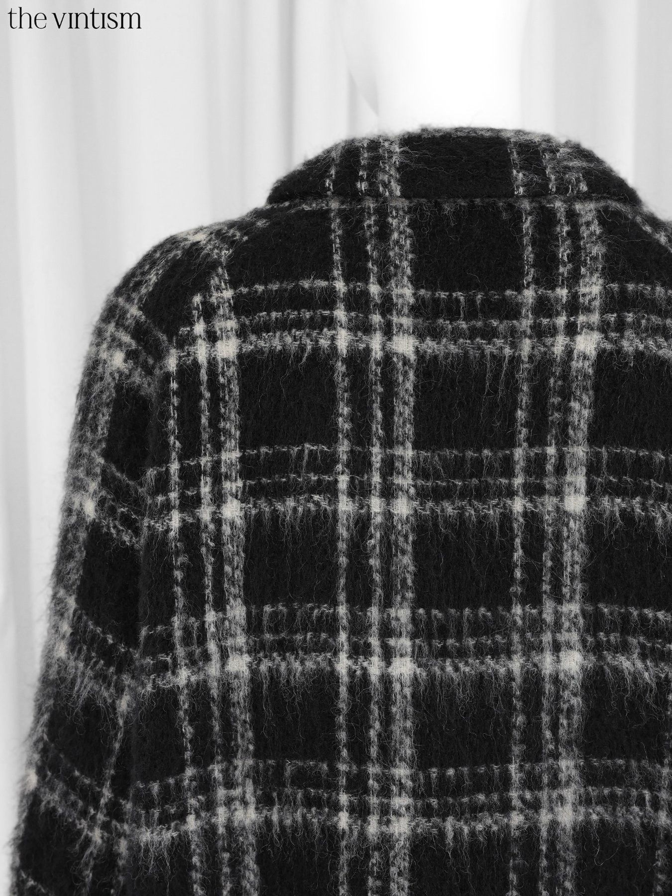 Ganni Ganni Grey Check Wool & Mohair Coat Scandi Oversized M/L Size M / US 6-8 / IT 42-44 - 9 Thumbnail