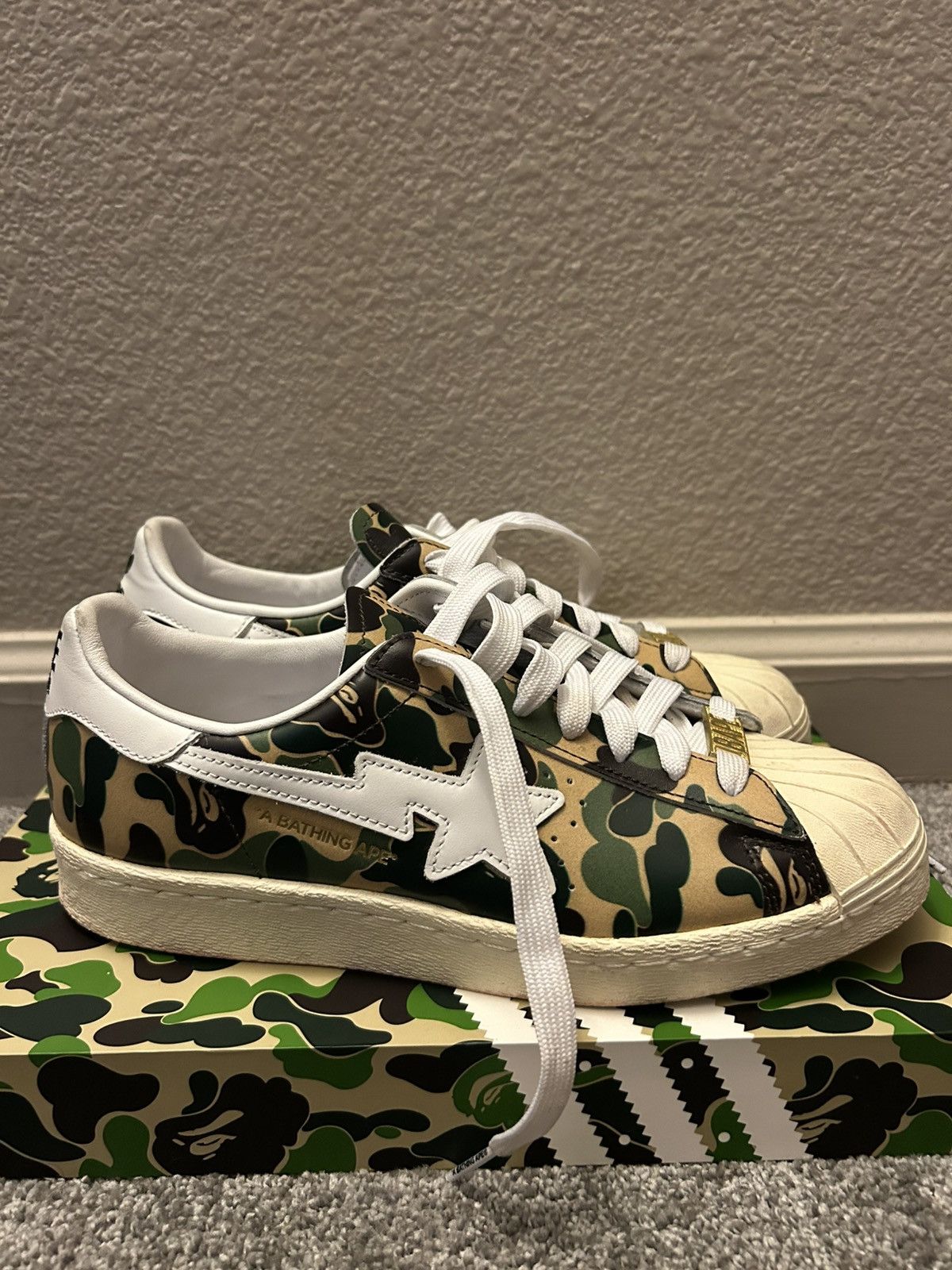 Adidas × Bape BAPE X SUPERSTAR 80S 'ABC CAMO' Size US 6.5 / EU 39-40 - 1 Thumbnail