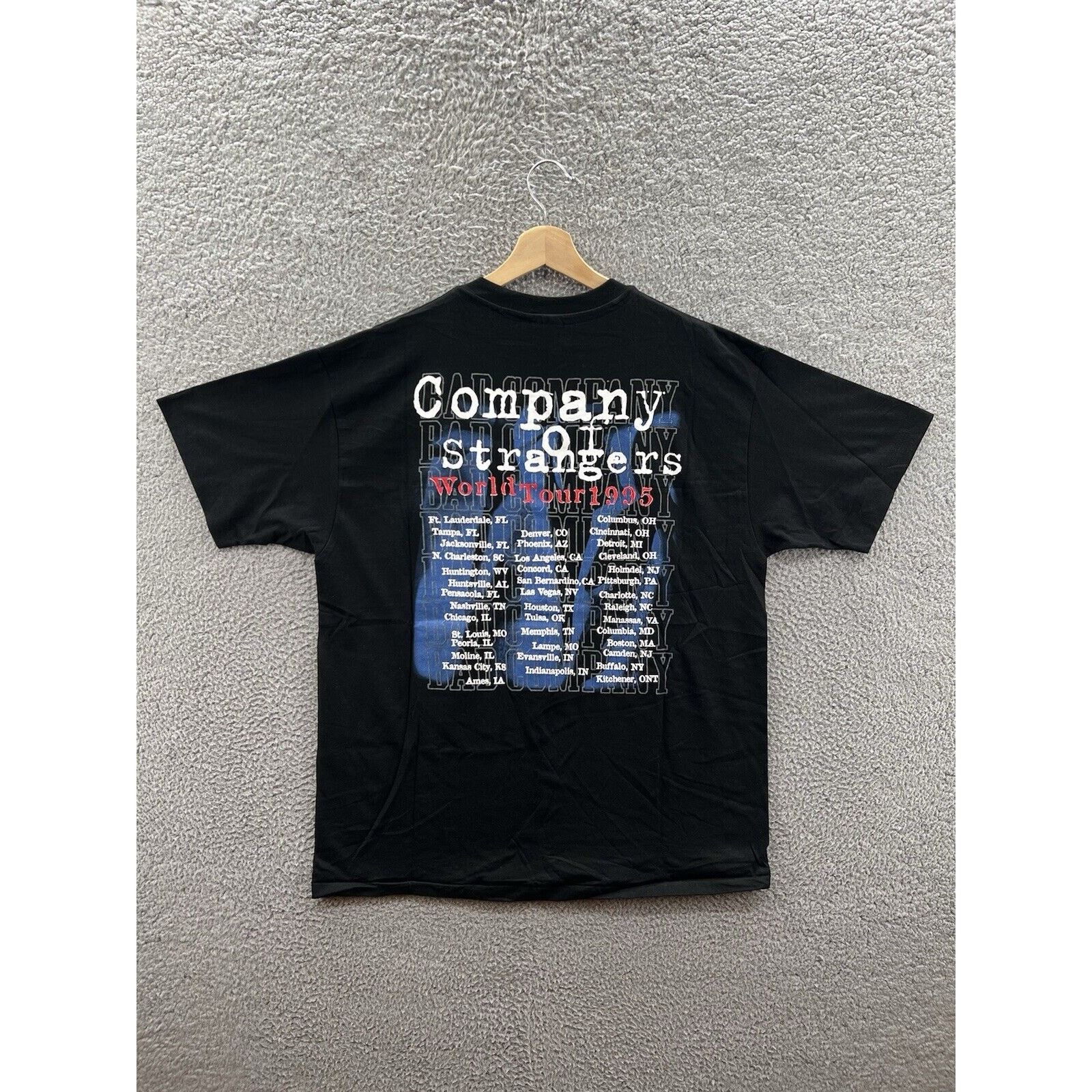 Hanes Hanes Bad Company Company Of Strangers World Tour 1995 Tee Size US XL / EU 56 / 4 - 2 Thumbnail