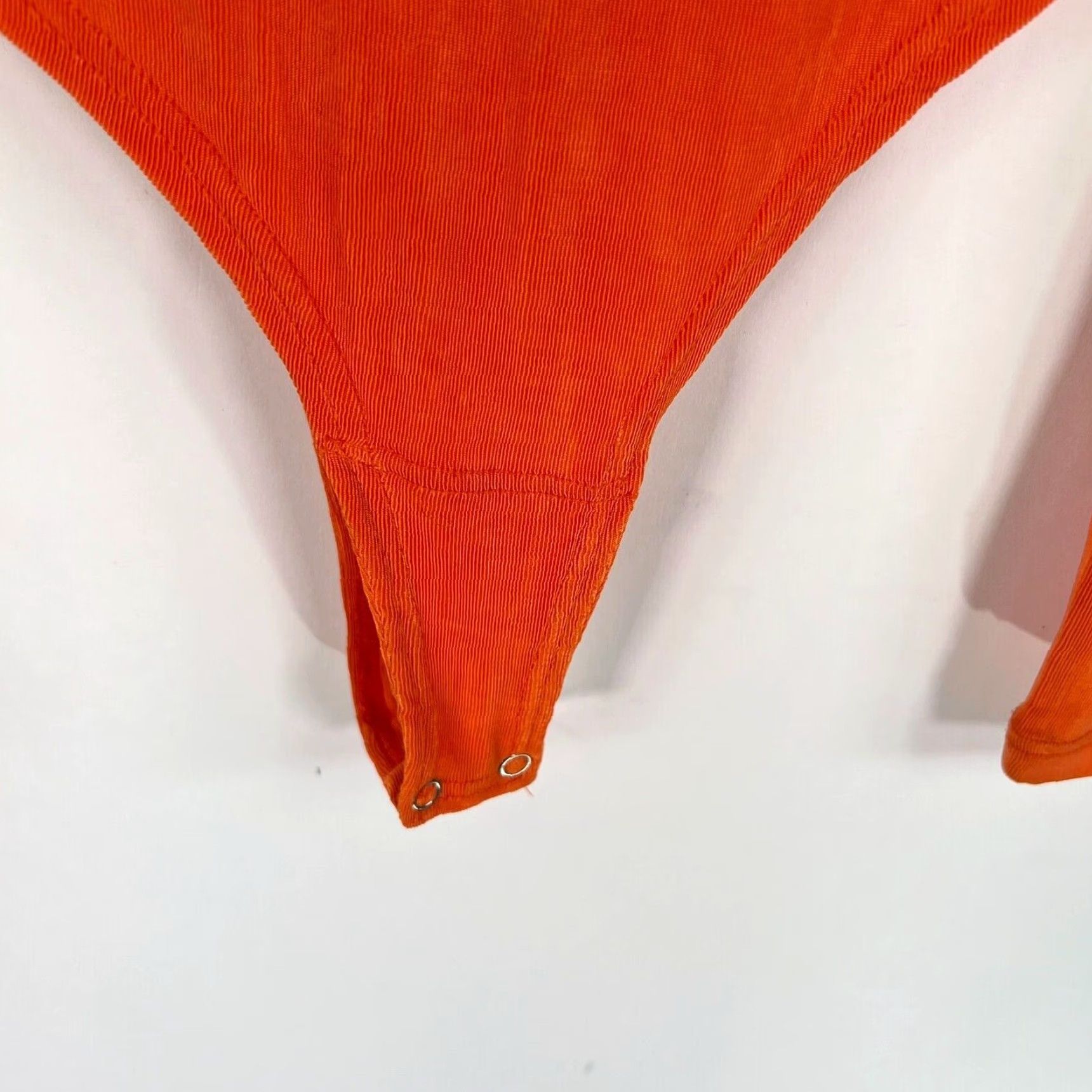 Vintage Isabel Bodysuit Orange Studded Mock Neck Women's M Blouse/Top (Regular) Size M / US 6-8 / IT 42-44 - 4 Thumbnail