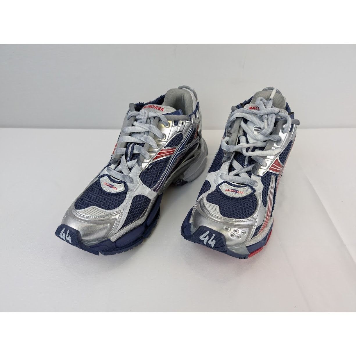Balenciaga o1rshd1 Mesh Rubber Runner in Navy/Red/Grey Size US 11 / EU 44 - 8 Thumbnail