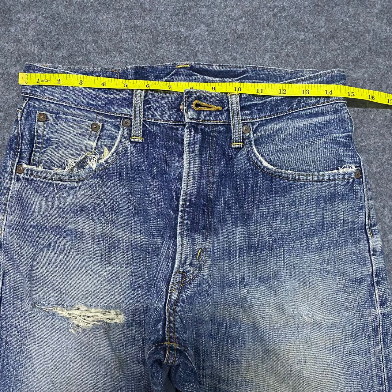 If Six Was Nine Vintage Edwin Selvegde Redline Distressed denim Size US 29 - 3 Thumbnail