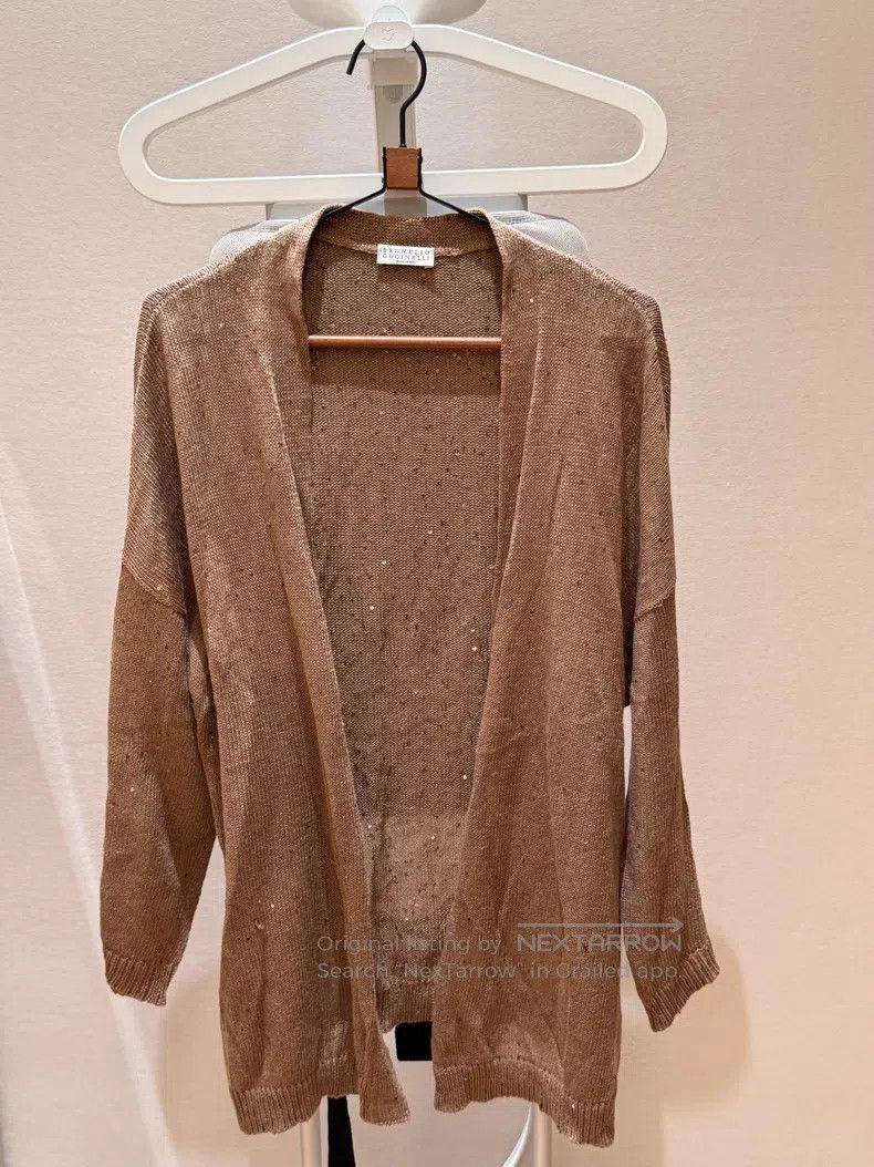 Brunello Cucinelli Brunello Cucinelli Sequined Cardigan, Linen Silk Jacket Size M / US 6-8 / IT 42-44 - 1 Thumbnail