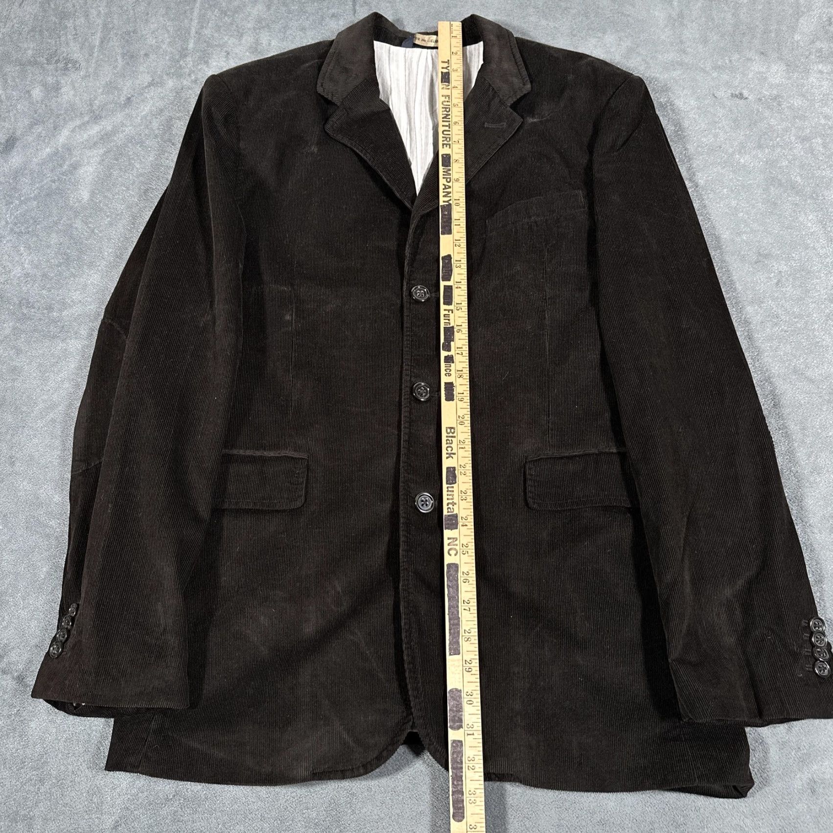 Banana Republic VINTAGE Banana Republic Sport Coat Corduroy Blazer Mens 44R Brown Elbow Patch 3-Button Slim Fit Coat Mens Size 42R - 7 Thumbnail
