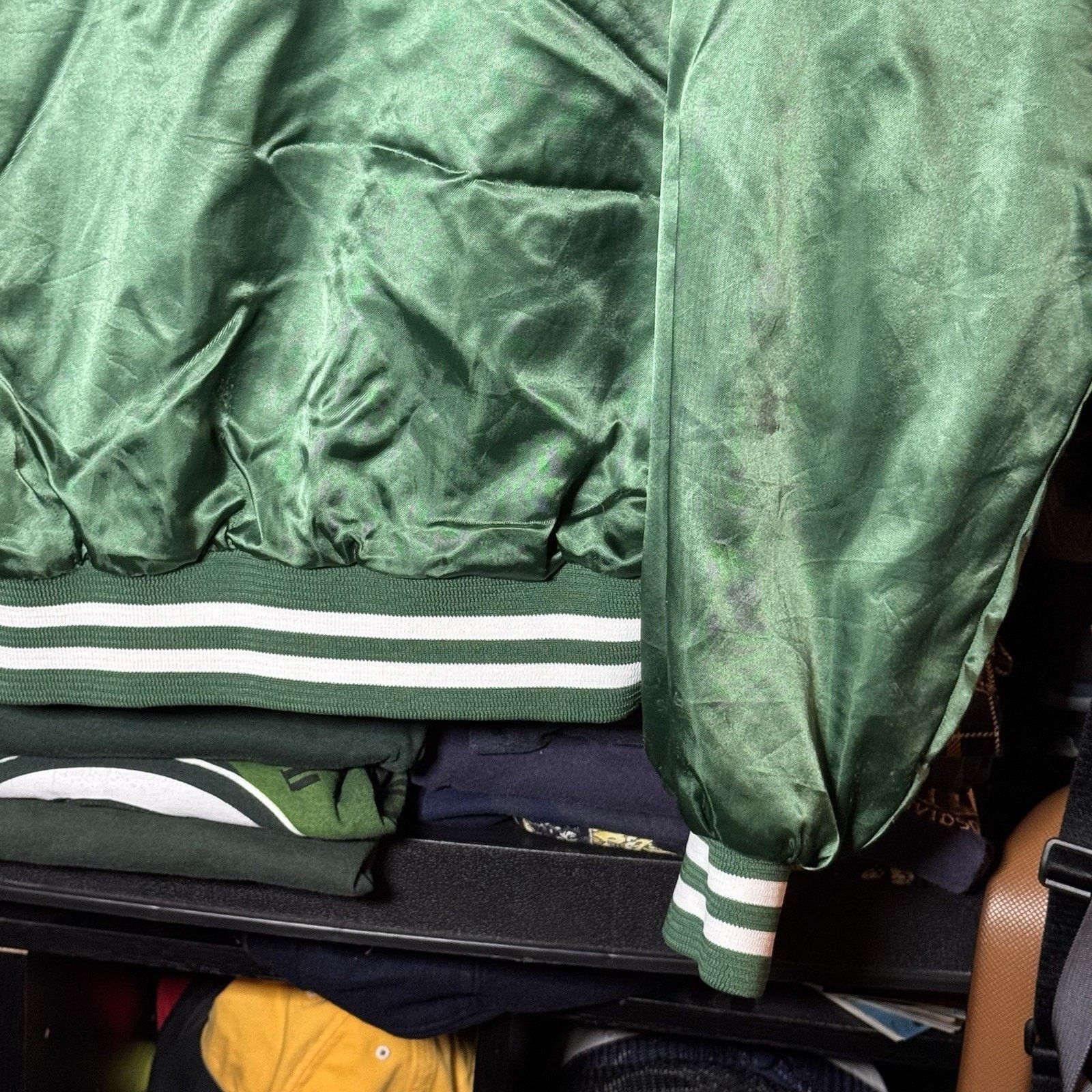 Chalk Line × Vintage VTG Chalkline Michigan St. Spartans Satin Bomber Jacket XL Size US XL / EU 56 / 4 - 5 Thumbnail