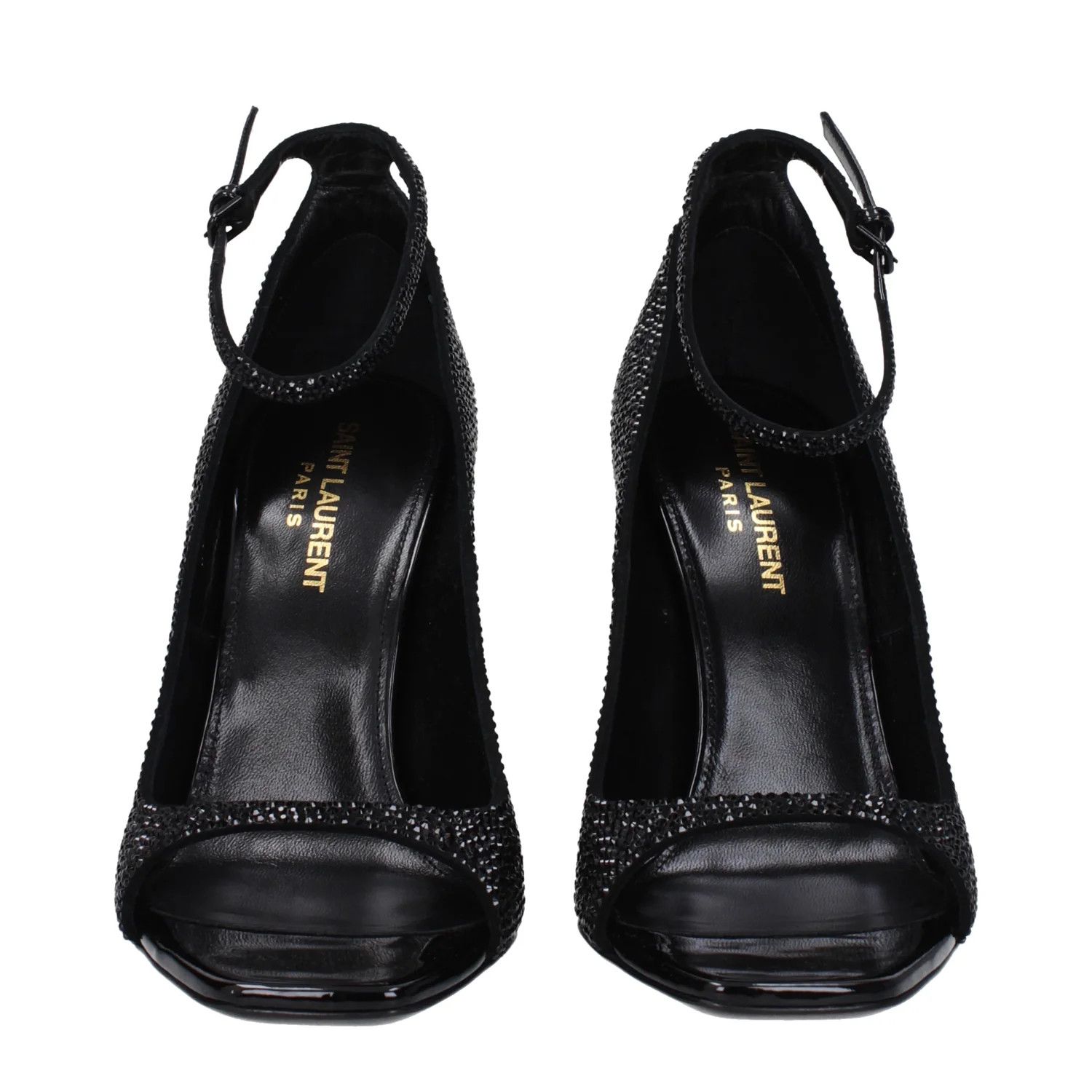 Saint Laurent Paris ob1o1e1124 Rhinestone Sandals in Black Size US 7 / IT 37 - 3 Thumbnail
