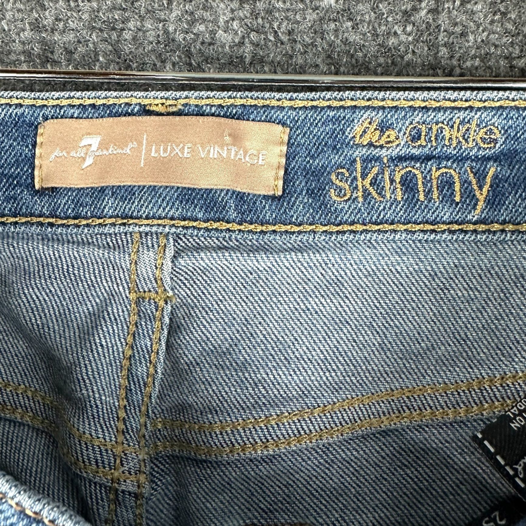 7 For All Mankind 7 For All Mankind Jeans Womens 25 The Ankle Skinny Cotton Stretch Pockets Blue Denim 5-Pocket Design Regular Mid Rise Adult Womens Size 42" / US 20 - 5 Thumbnail